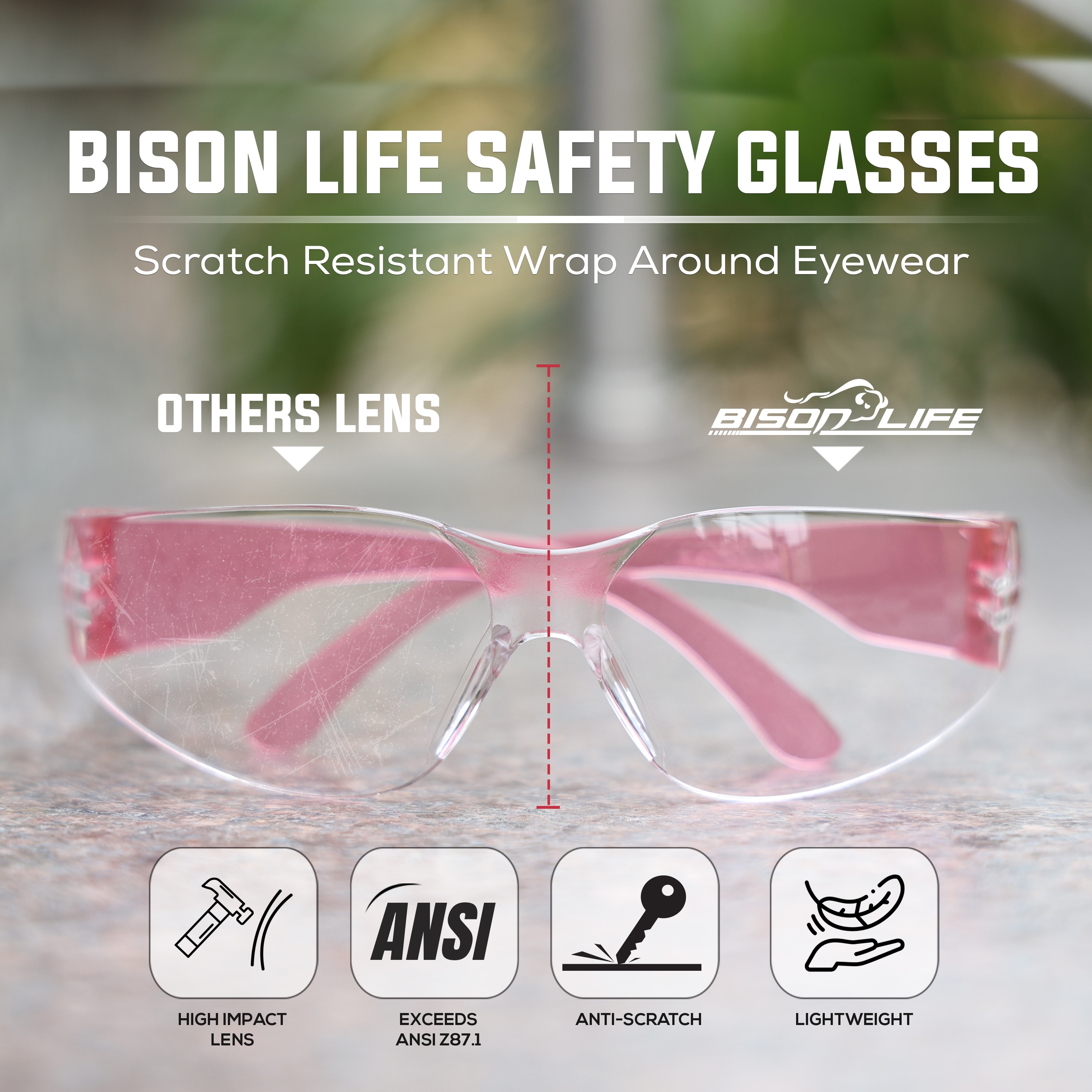 BISON LIFE SH-CR-CLLCT-SG1P-CS Protective-Eye-Wear - View #6
