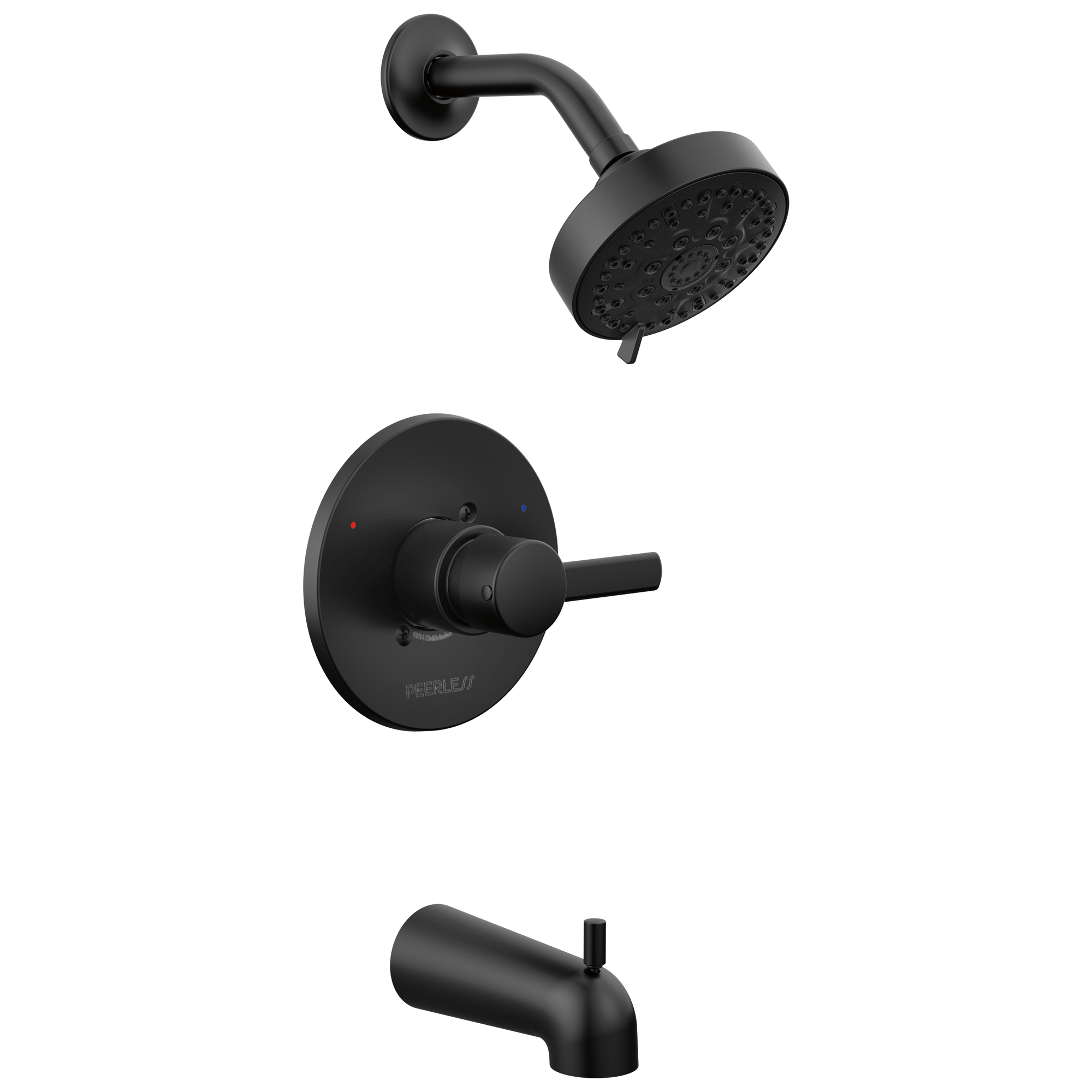 Peerless PTT188792-BLLHD Precept Matte Black 1-handle Sold separately 9999-Inches Bathtub and shower Faucet