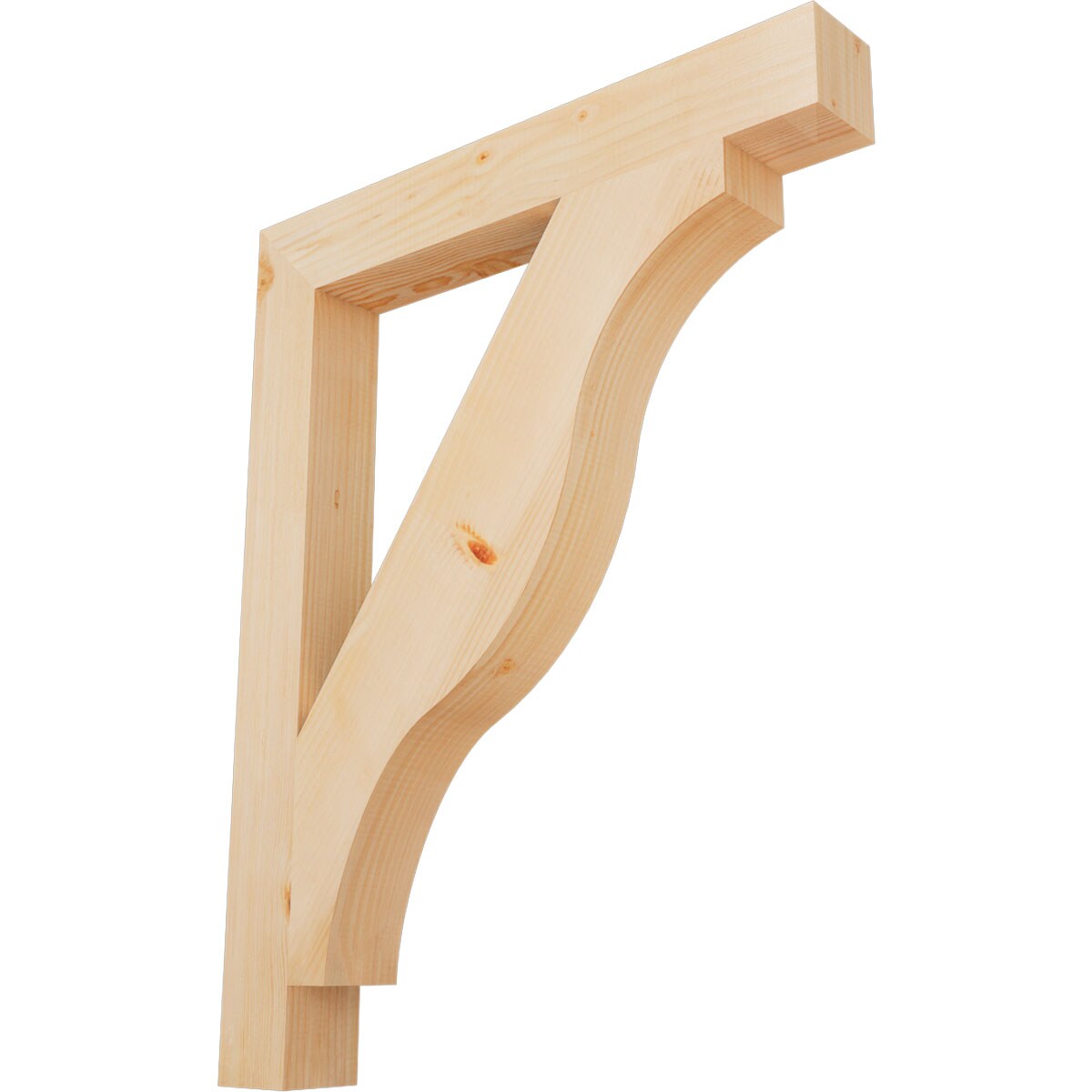 Ekena Millwork BKT04X30X38FST05SDF Funston Block Smooth 3-1/2-in x 30-in x 38-in Douglas fir Brown Wood Standard bracket
