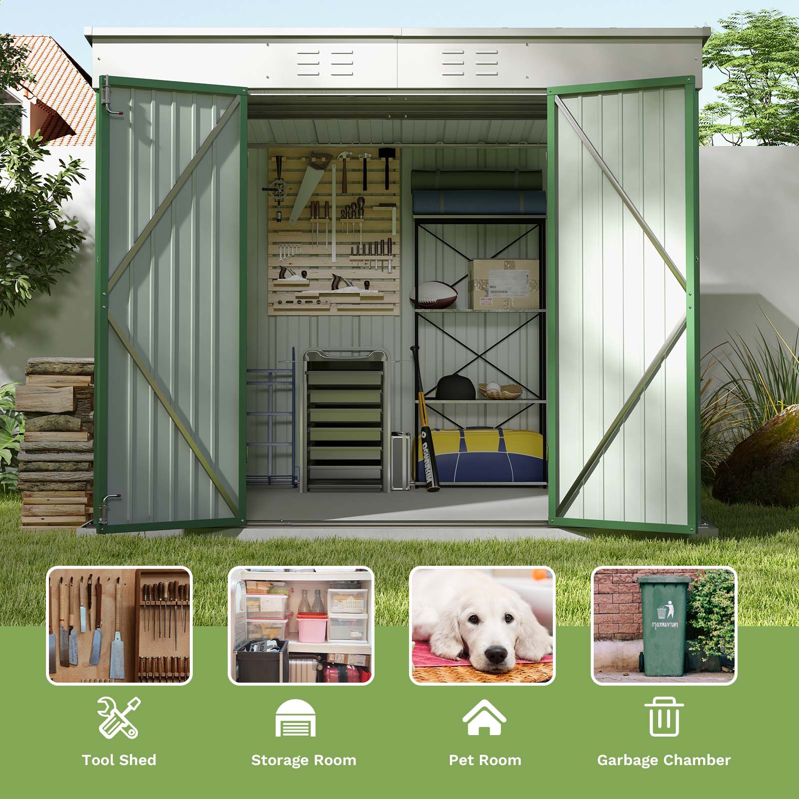 Patiowell WES-PS23-0288A-9 Metal-Storage-Buildings-Sheds - View #4