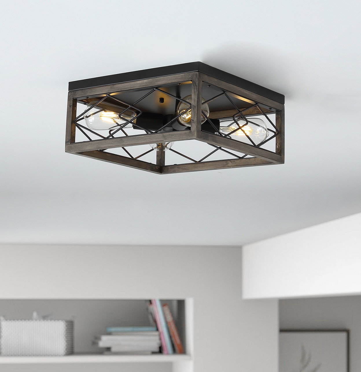 Aiwen 4-Light Black Flush Mount Light ENERGY STAR in the Flush Mount ...