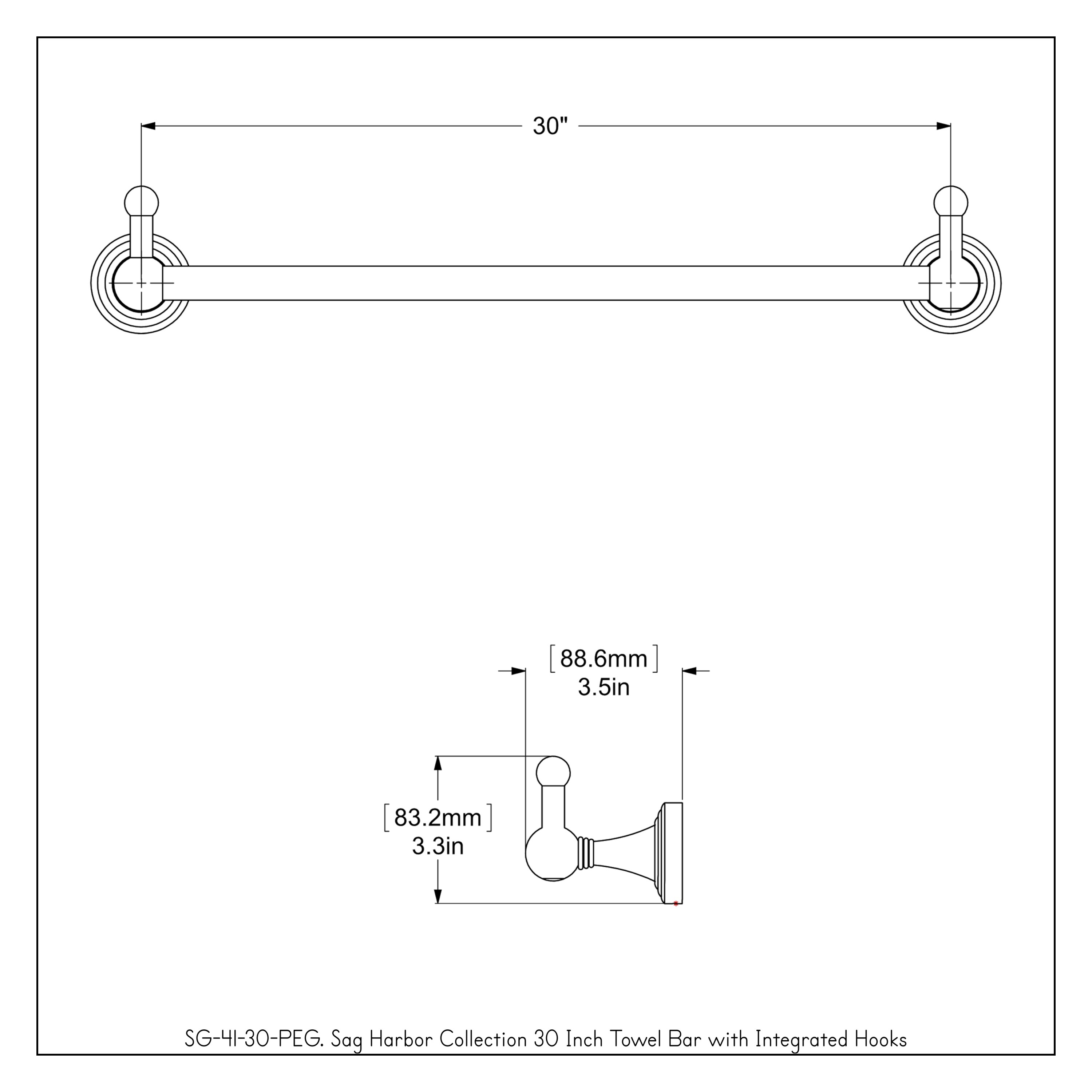 Sag Harbor Collection 18 Inch Towel Bar - SG-41 18-PB - 通販