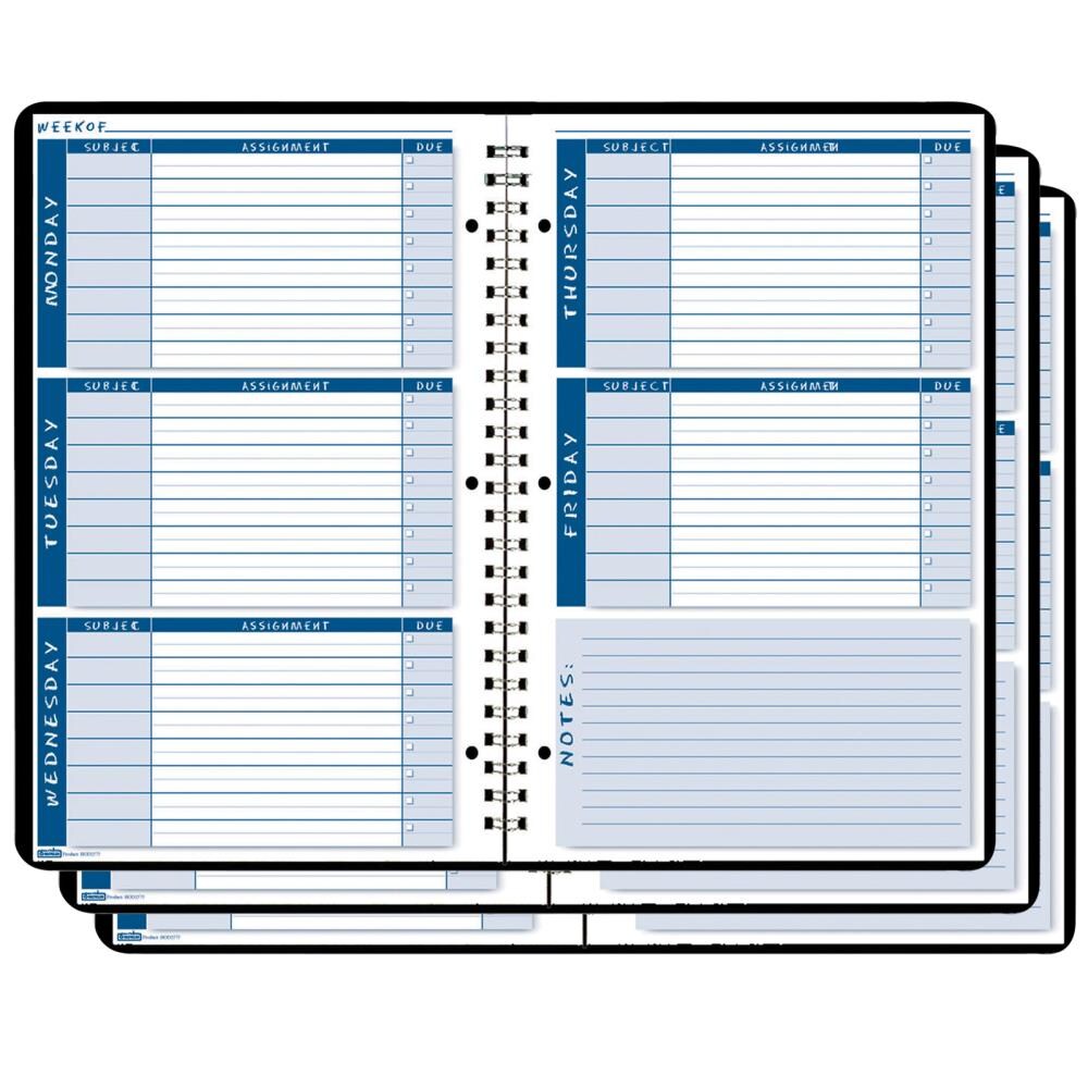 House of Doolittle HOD2575-3 Non-Dated Student Planner and Assignment Book, Pack of 3