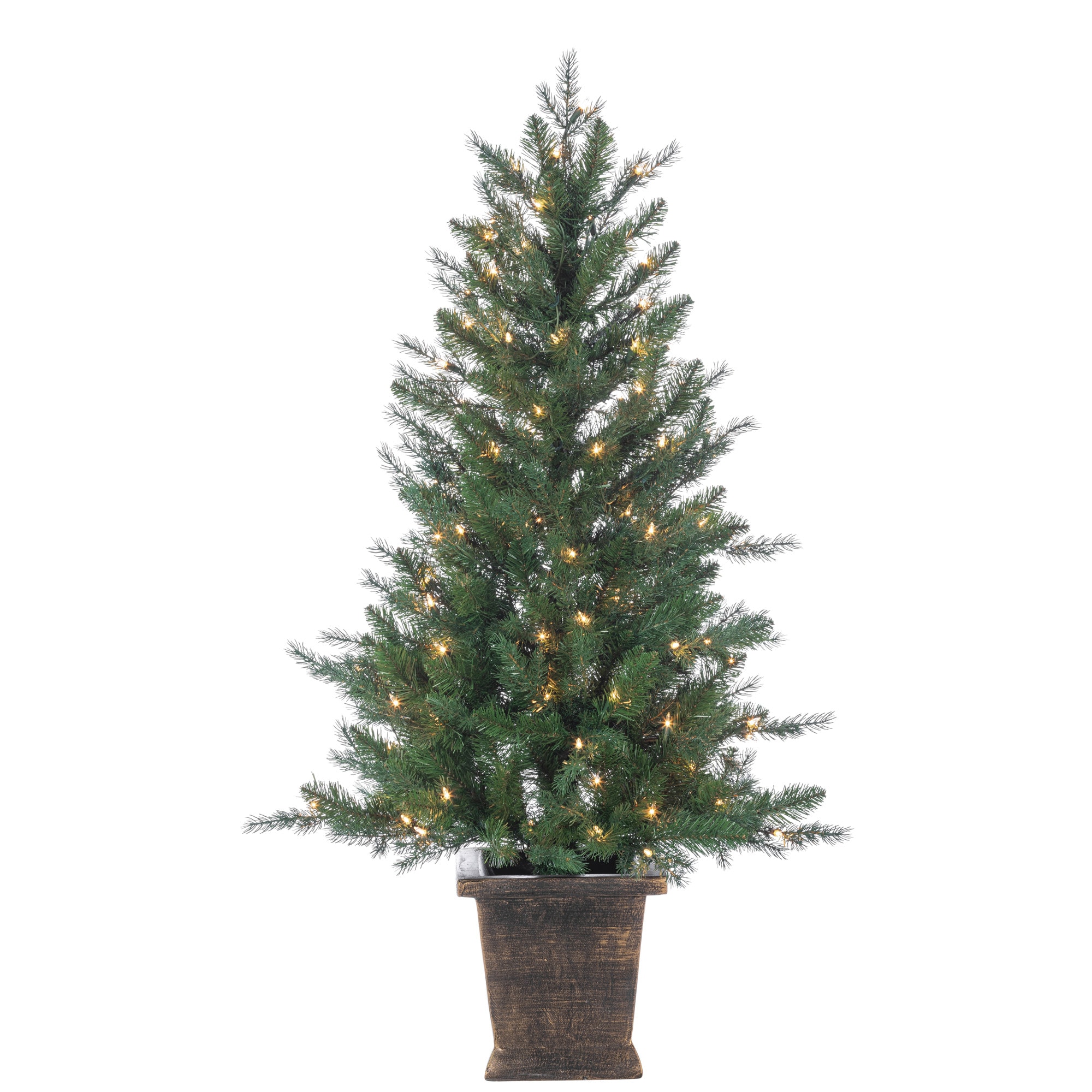 Sterling Tree Company 4-ft Pine Pre-lit Artificial Tree Assorted ...