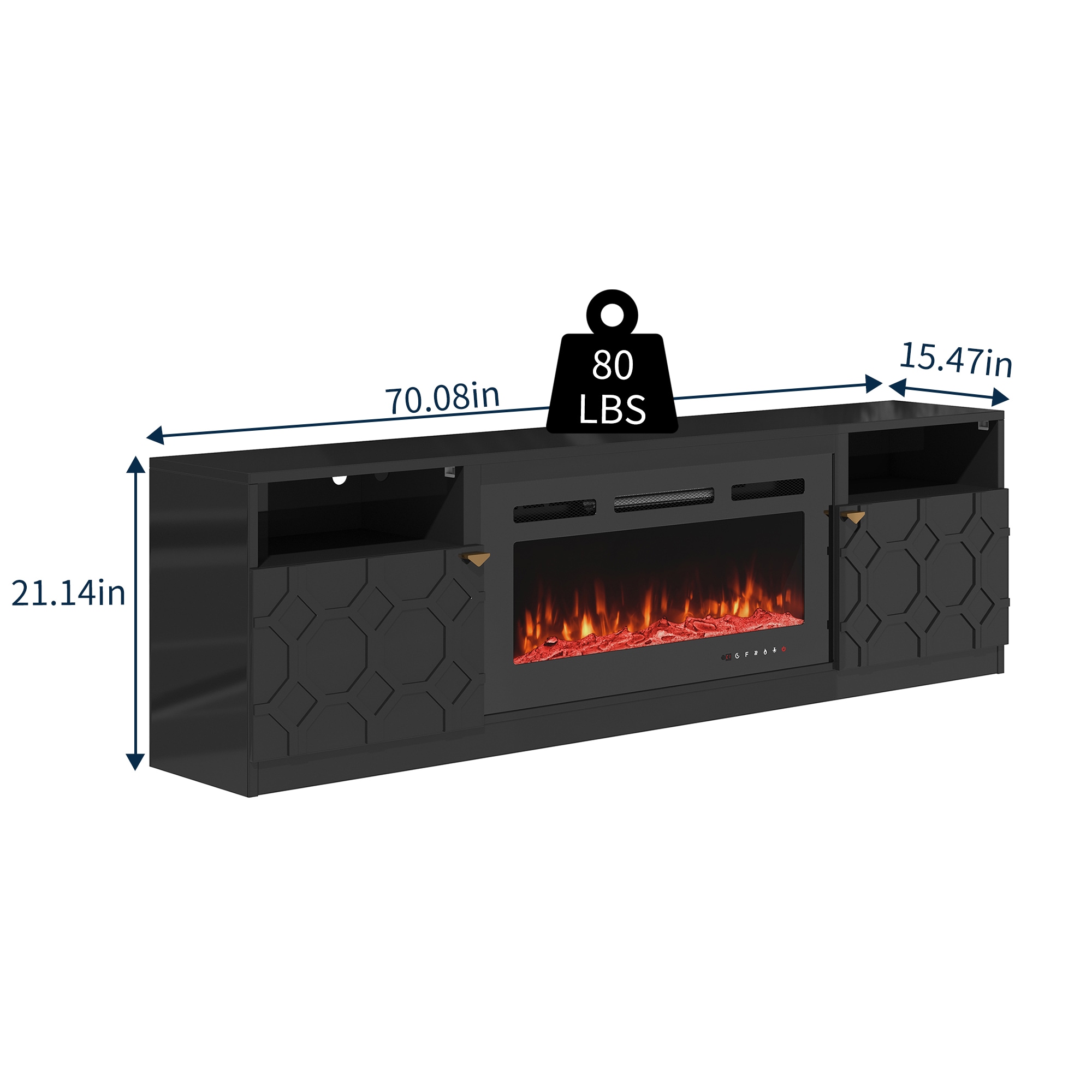 Clihome CL-JHTVB36-BK Electric-Fireplaces - View #8