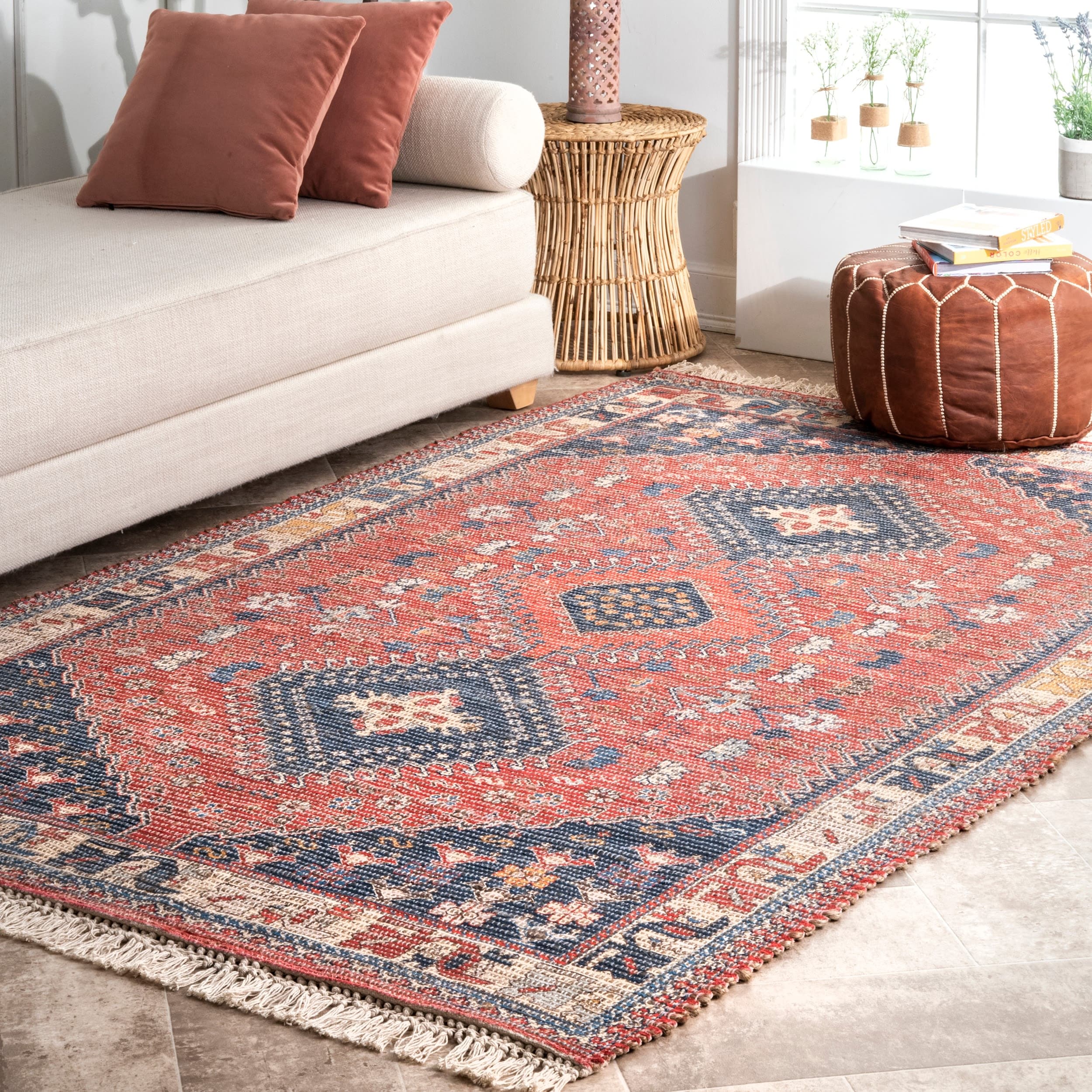 nuLOOM SVIN29A-76096 8 X 10 (ft) Jute Indoor Floral/Botanical Area Rug