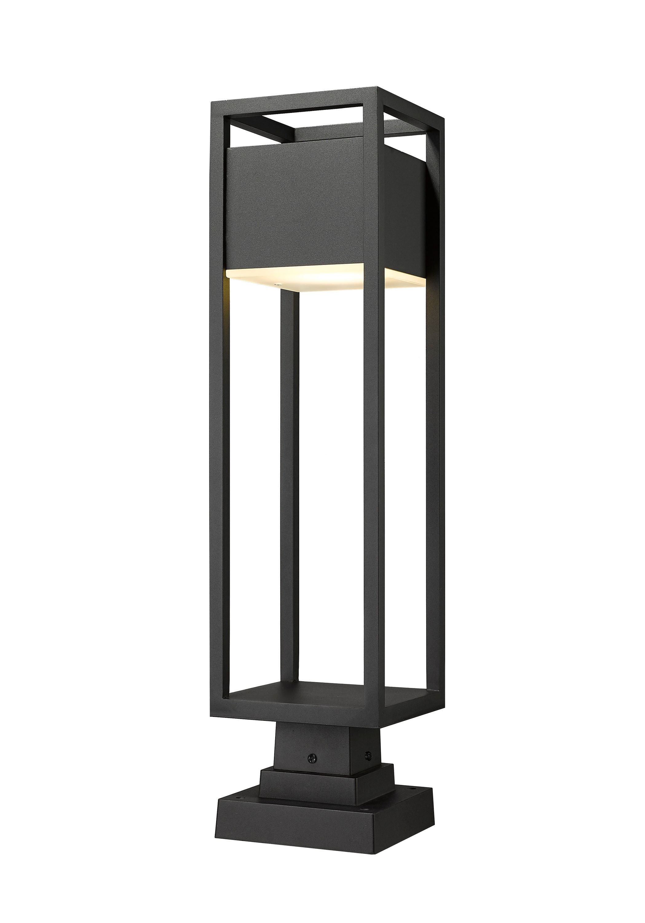 Barwick Black Glass LED Outdoor Pier Mount Light