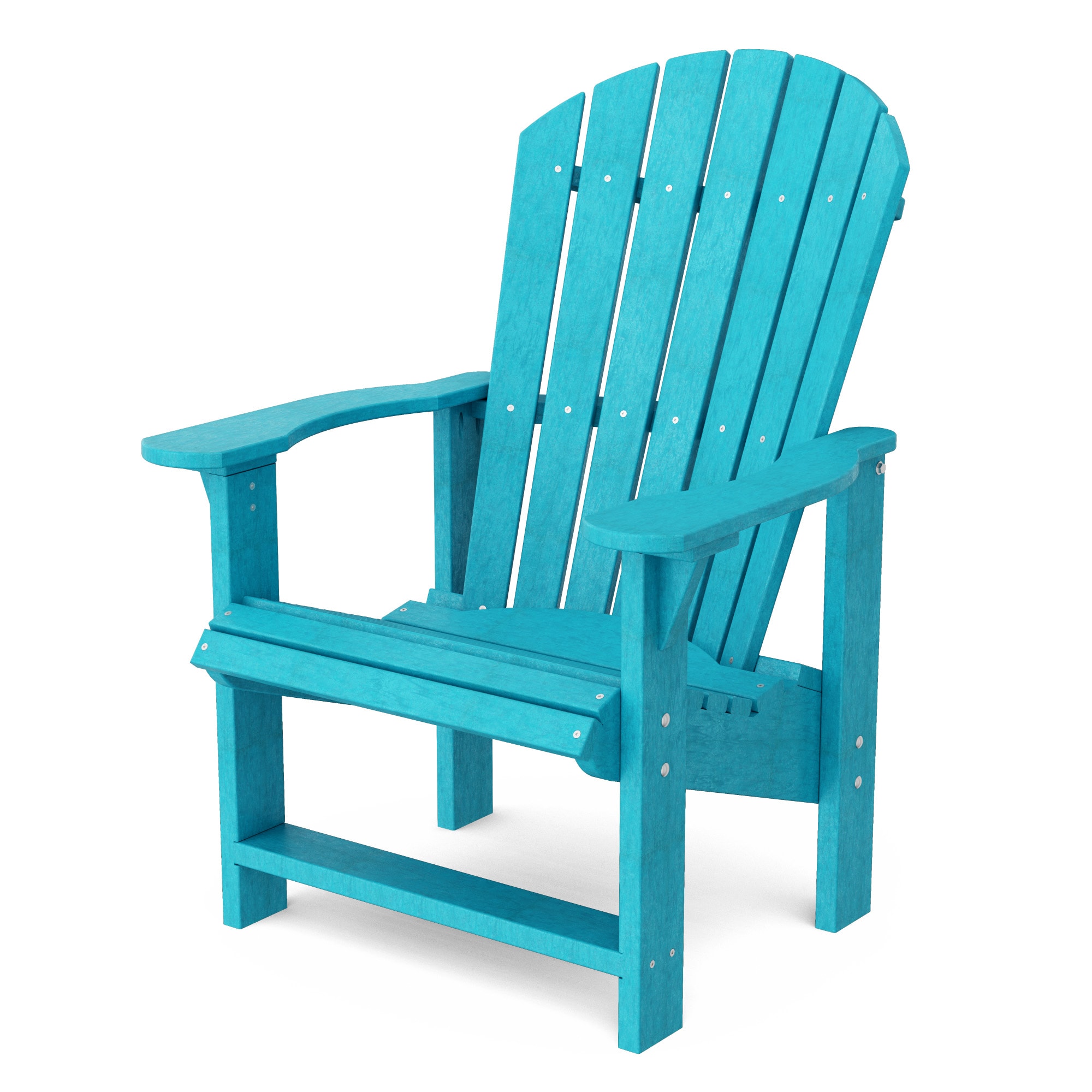 Wildridge LCC-112-AB Heritage Upright Aruba Blue HDPE Frame Stationary Adirondack Chair with Slat Seat