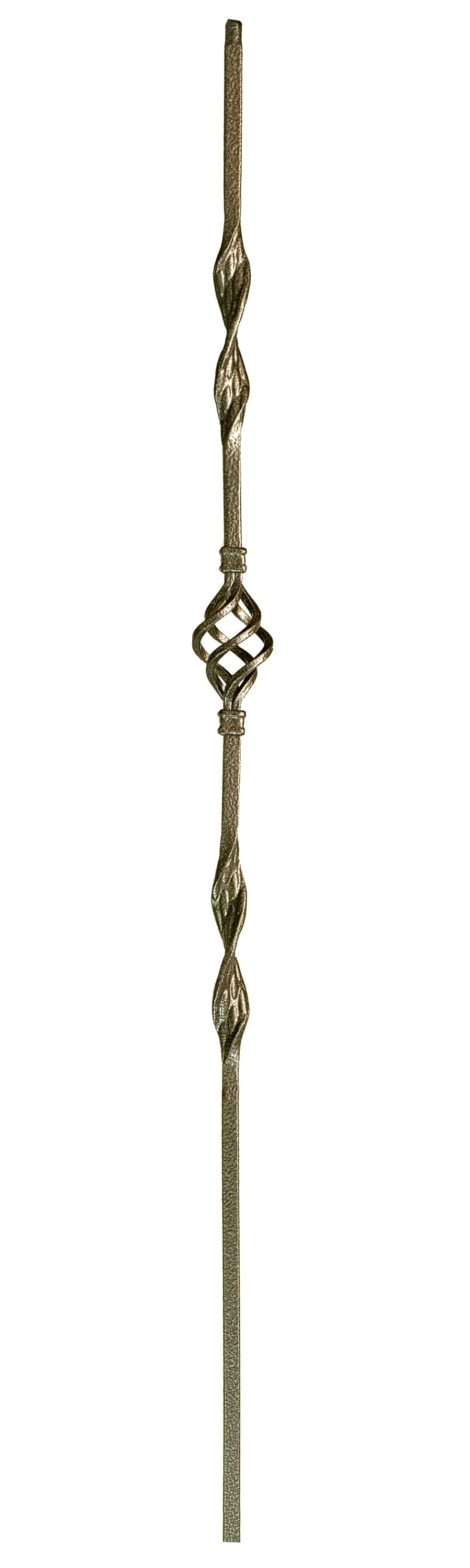 WM Coffman 801623 44-in x 0.5-in Antique Bronze Wrought Iron Pin Top Single Basket Stair Baluster