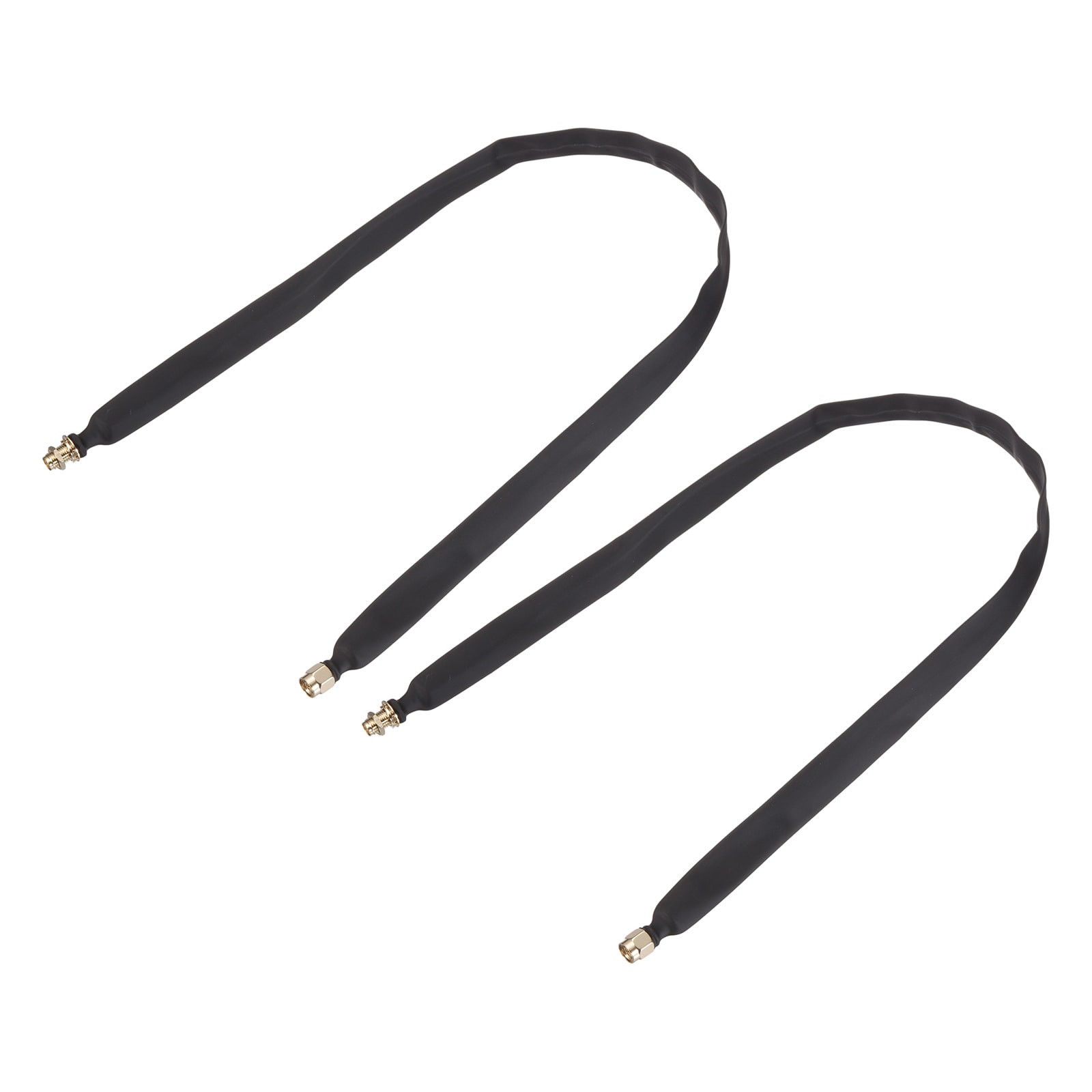 Unique Bargains Door/Window Pass Through Flat Coaxial Cable with SMA Male to Female 1.64ft/50cm Cord Flat Coax Cable Pigtail Extension for Antenna Router 2pcs