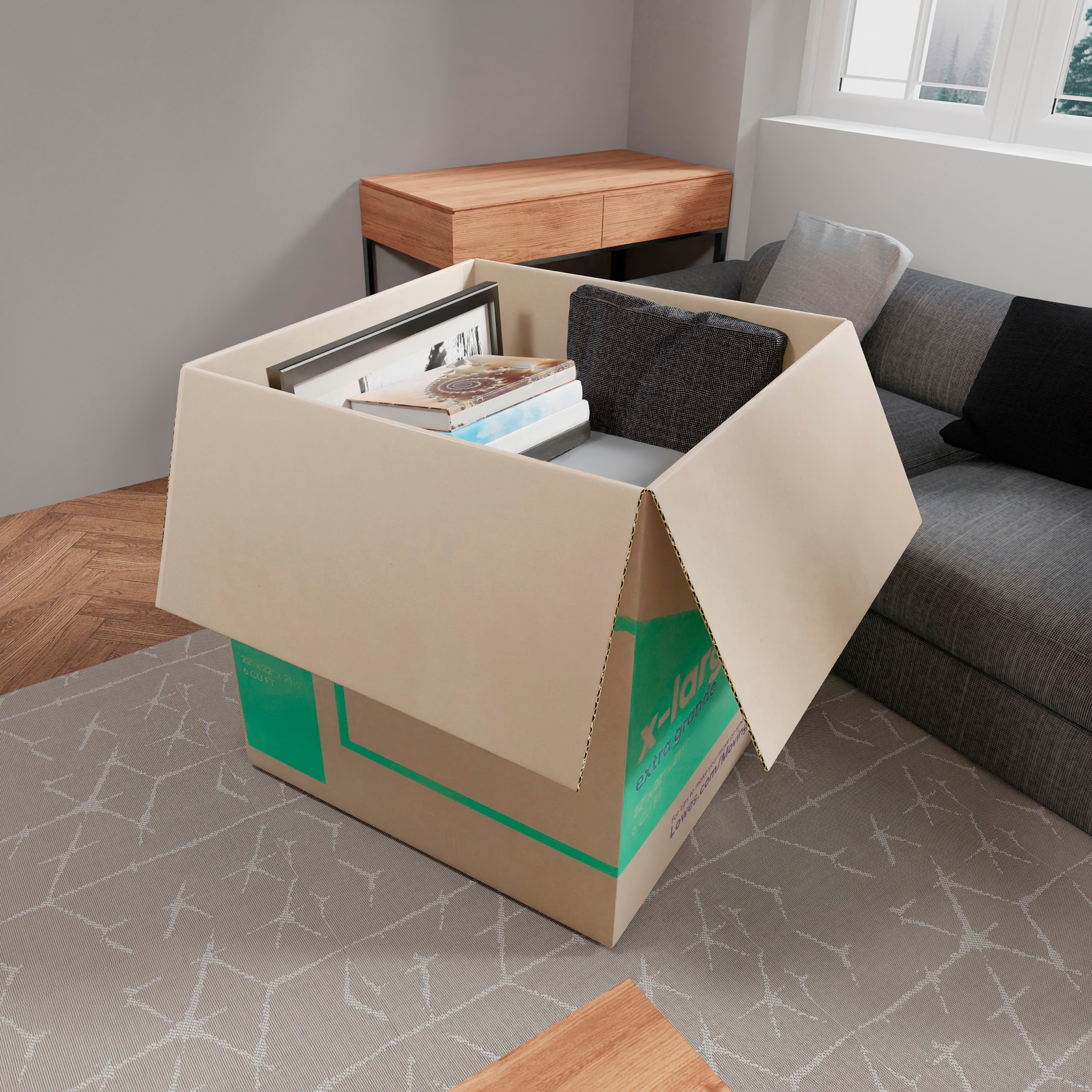 ROOM IN A BOX  Sustainable Cardboard Stair Shelf Large
