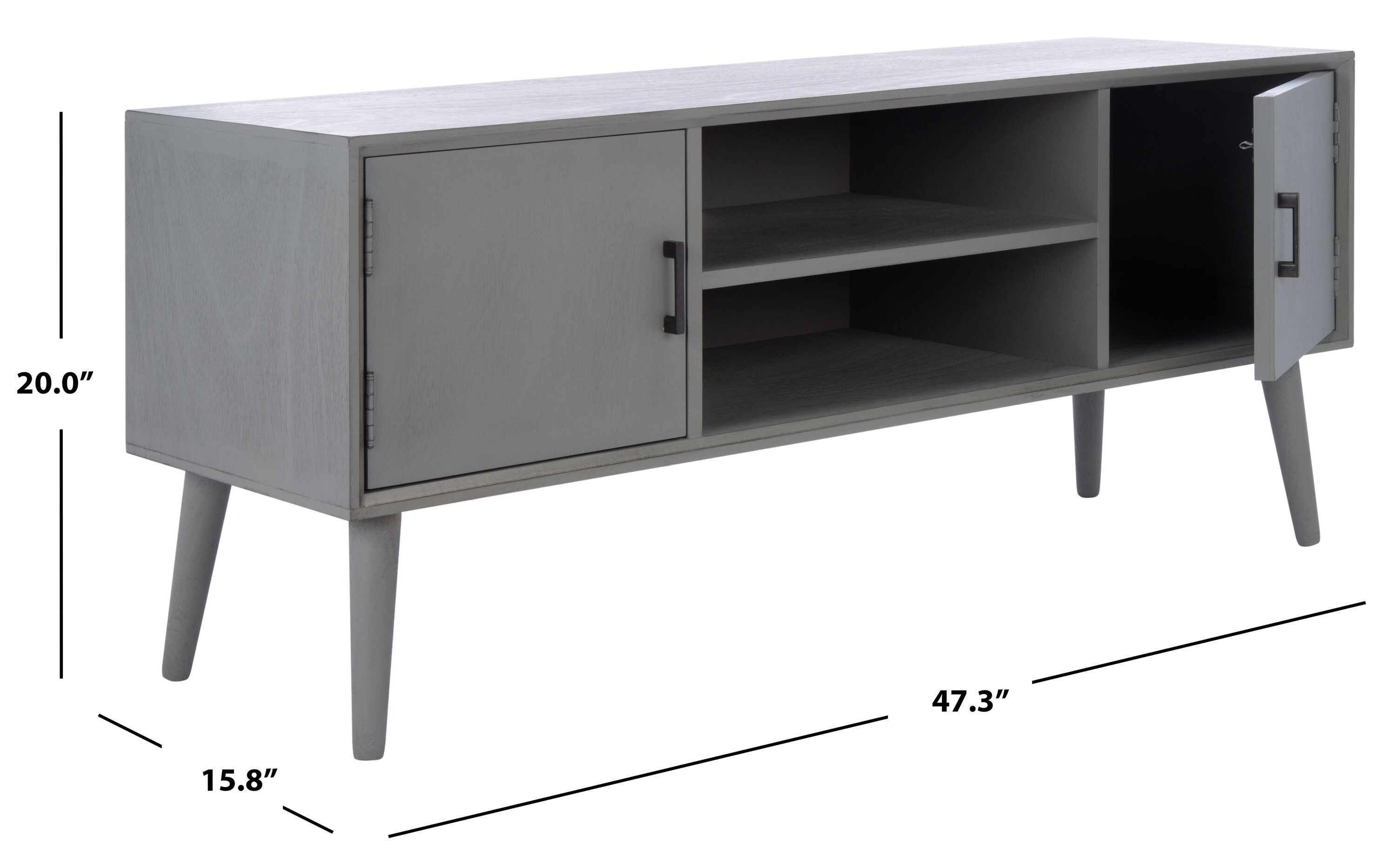 Safavieh Sorrel Transitional Distressed Gray TV Stand (Accommodates TVs ...