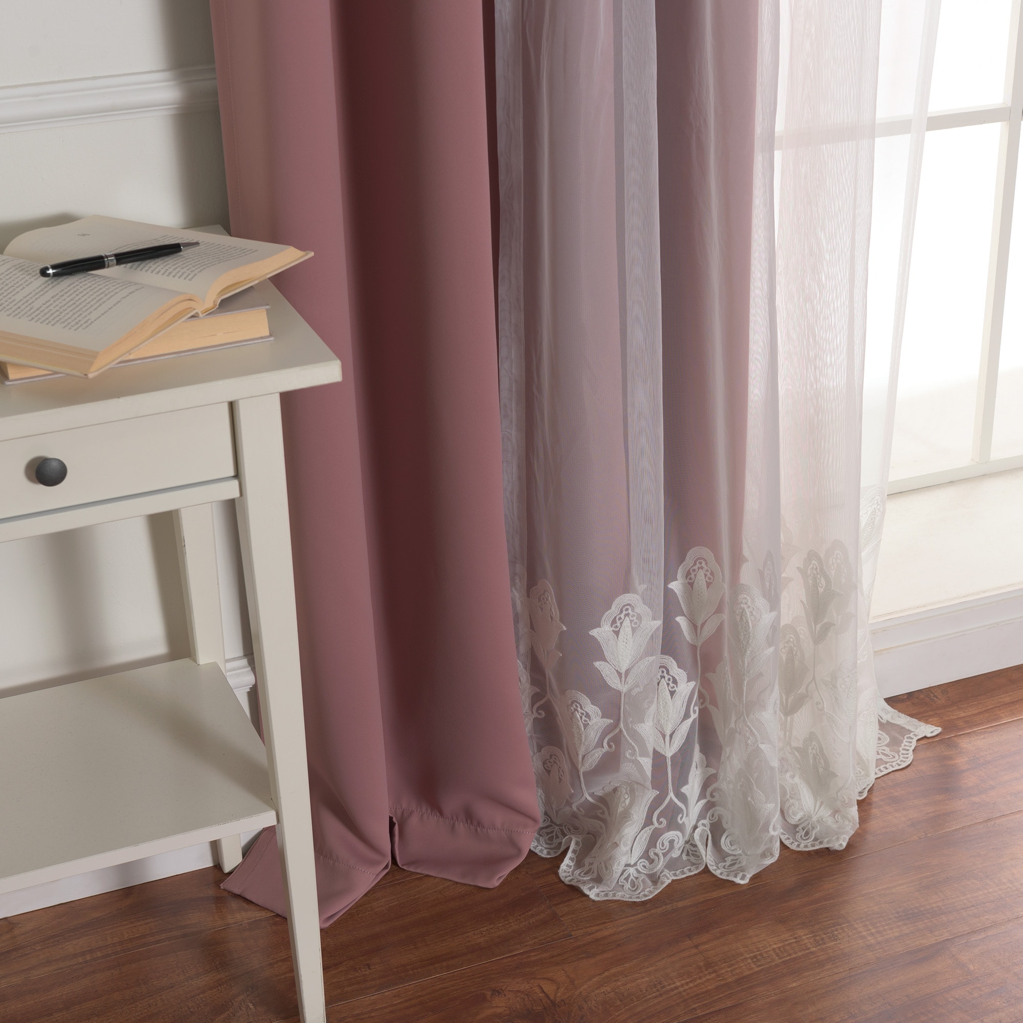 Best Home Fashion MM-TULIP-96-MAUVE curtains - View #5