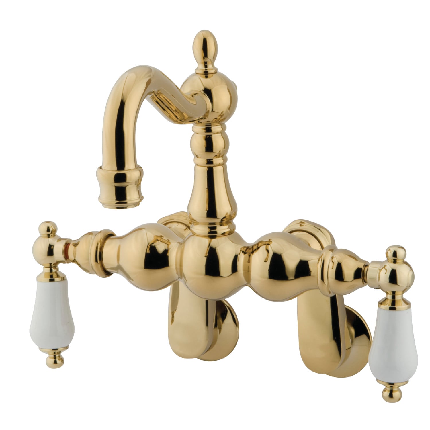 Kingston Brass Vintage Polished Brass Widespread 2-handle Bathroom Sink  Faucet with Drain (12.38-in)