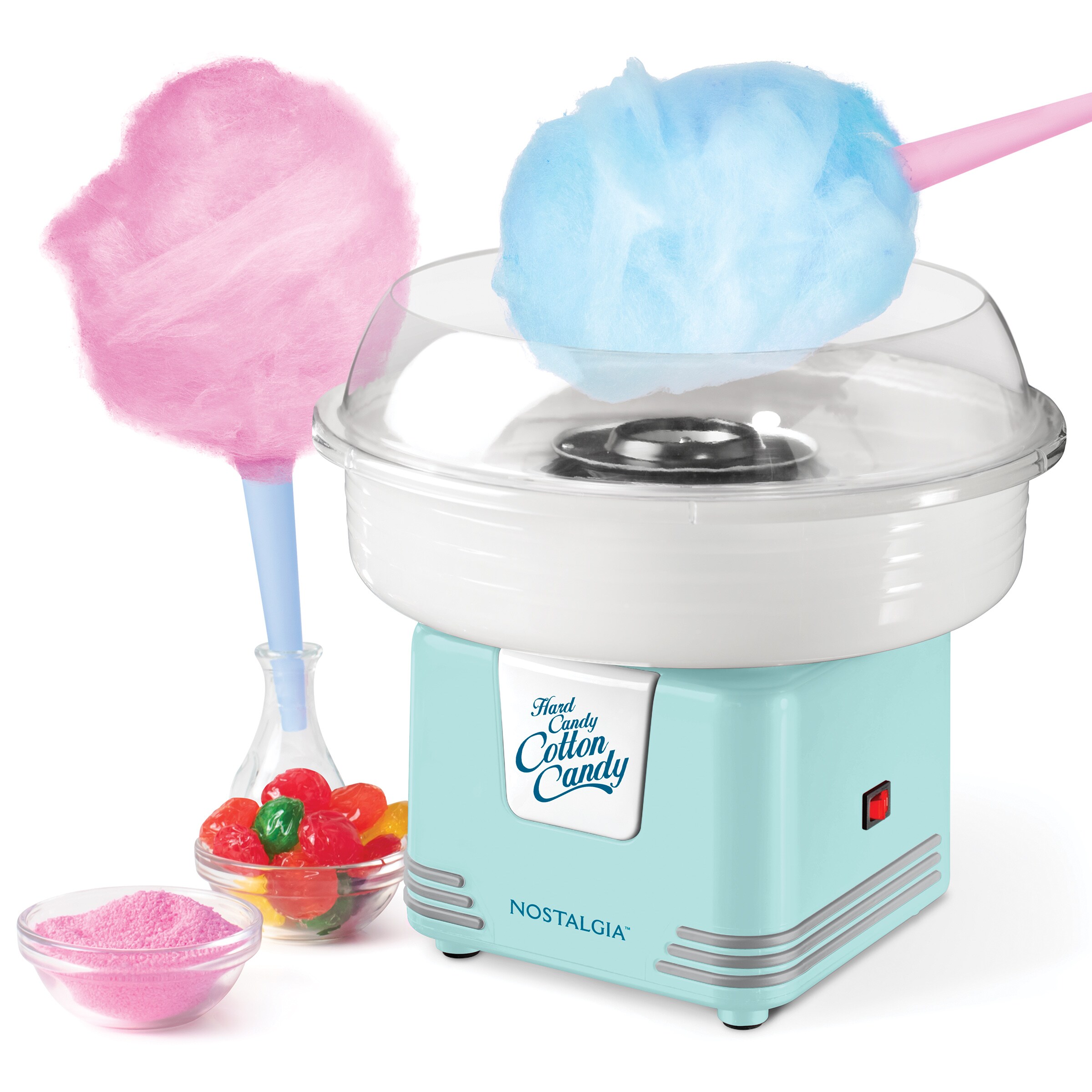 LIANZHIJIE Nostalgia Mini Cotton Candy Machine for Kids 30x30x28 Blue Trolley Electric Cotton Candy Maker Kit with Sugar Spoon and Bamboo Sticks Perfect for Family Party 