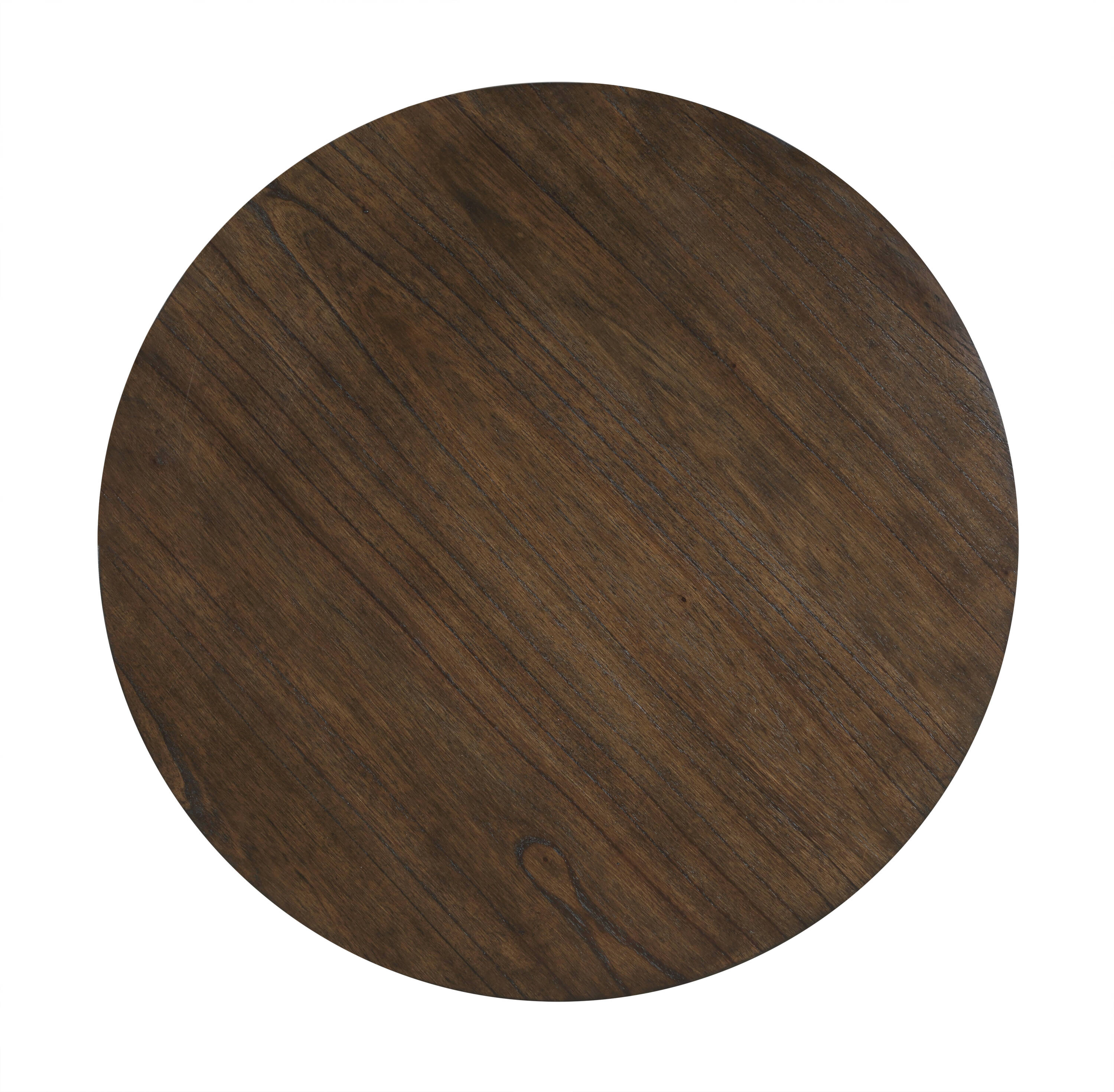 Yukon 24" Round Walnut Wood and Iron End Table