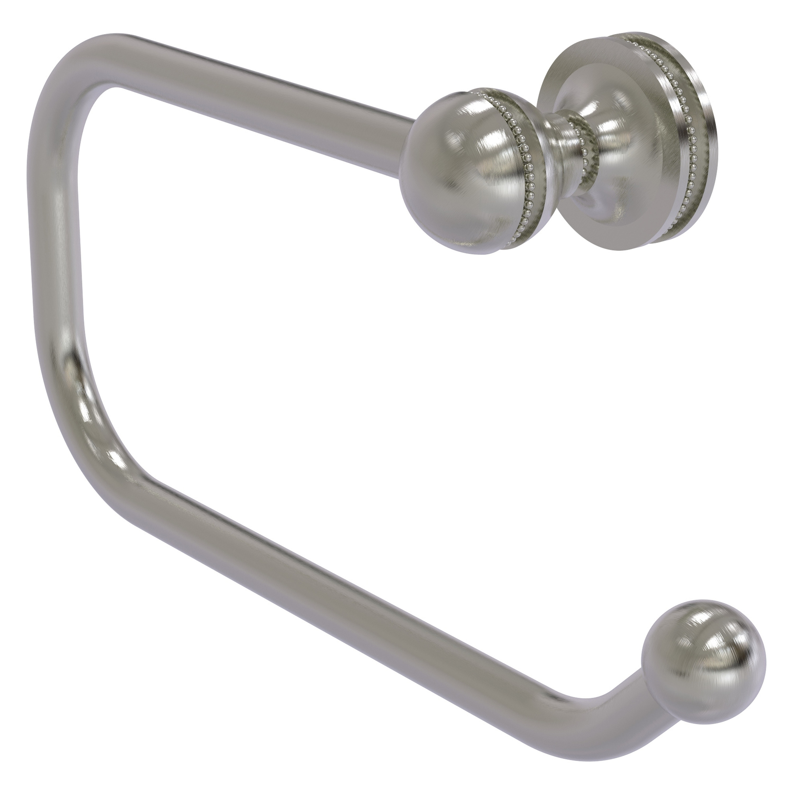 Allied Brass MA-24E-SN Mambo Satin Nickel Wall mount Single post Toilet Paper Holder 1 -Rolls with Storage