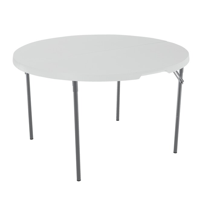 Round Resin White Folding Utility Table, Round Utility Table