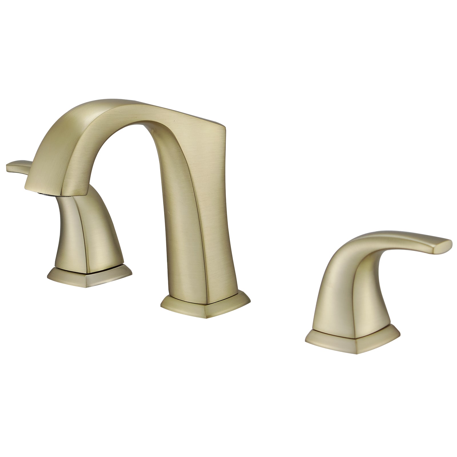 BWE A-9C-16454-BG-4 Brushed Gold Widespread 2-handle WaterSense Mid-arc Commercial/Residential Handle Bathroom Sink Faucet with Drain