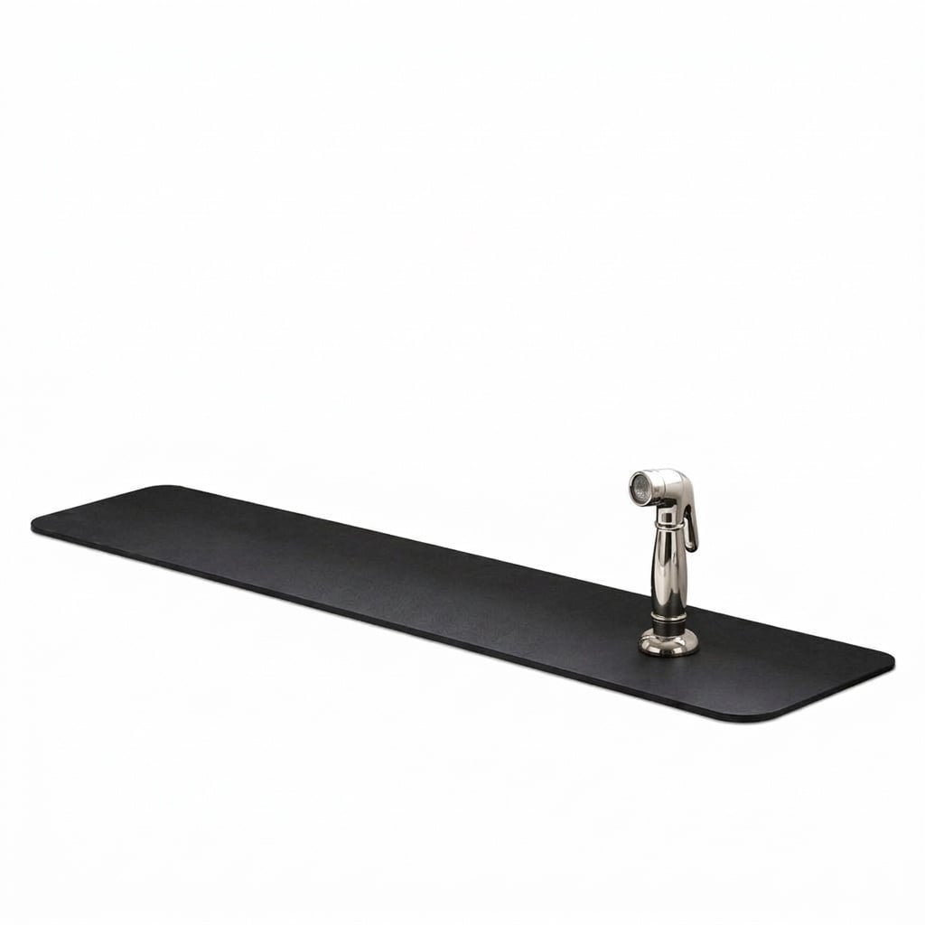 Aoibox  33 in Extra Long Absorbent Cut to Fit Countertop Faucet Mat and Sink Edge Splash Protector Dual Bowl