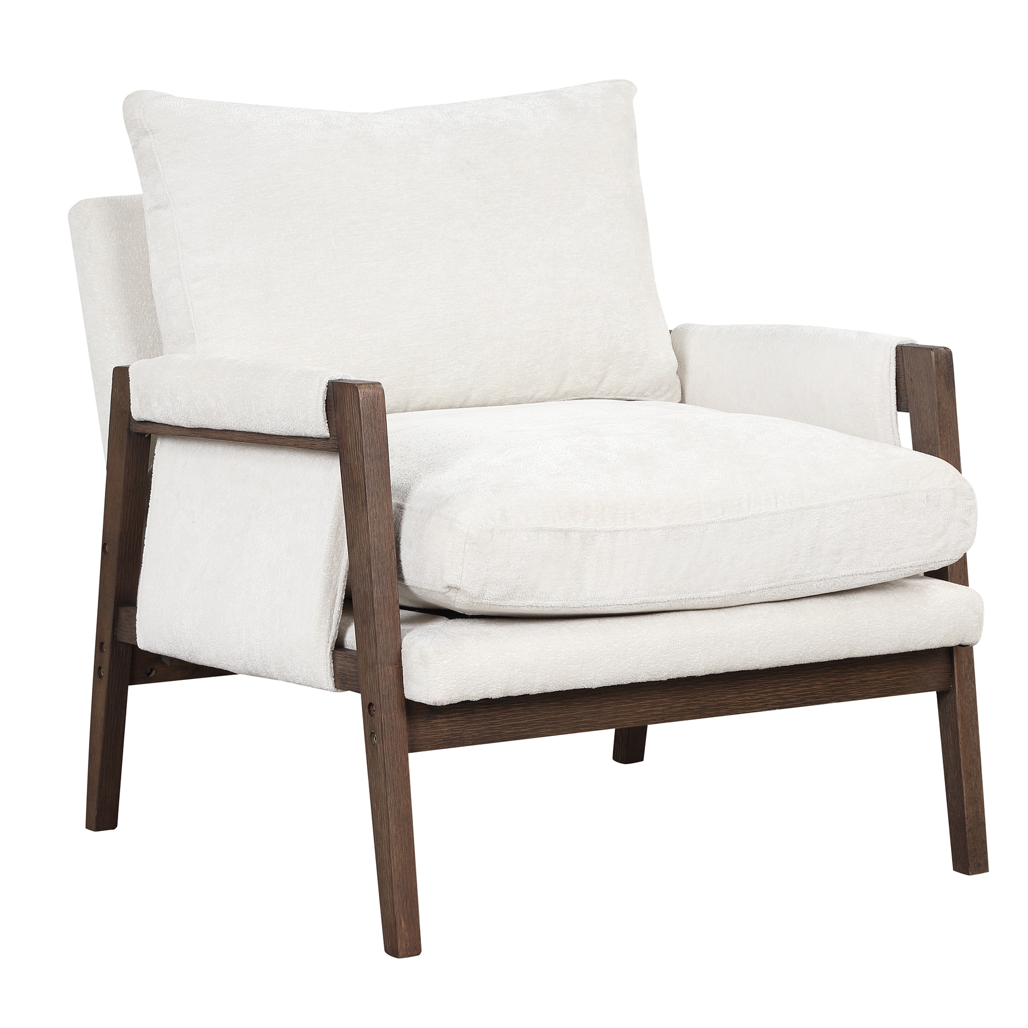 Roundhill Furniture AC302WH Kelly Modern White Velvet Accent Chair