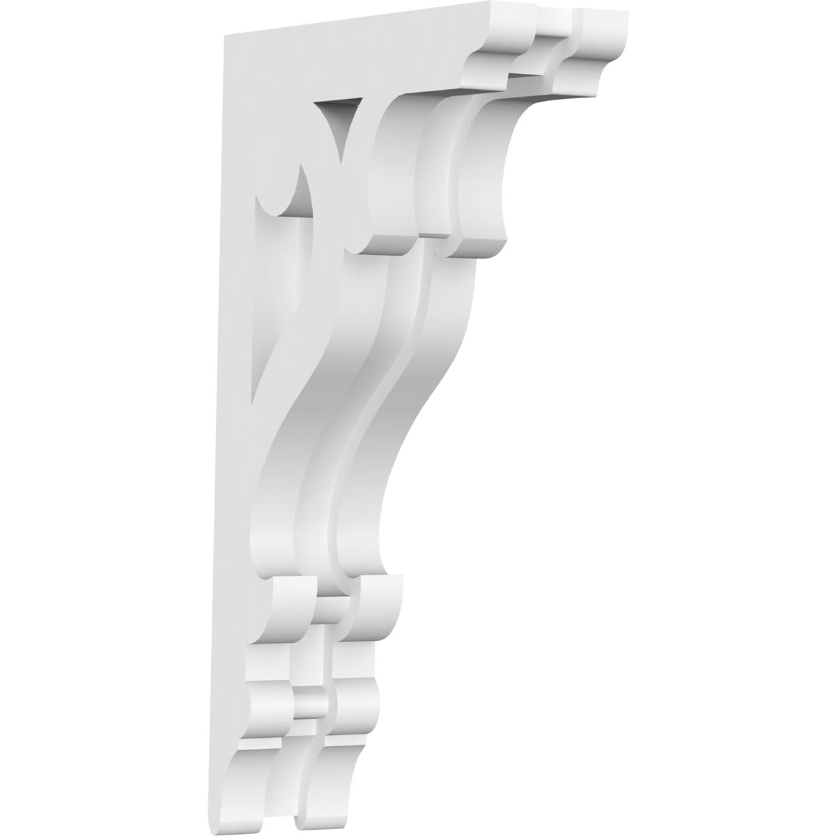 Ekena Millwork CORP01X06X10BR 1.875-in x 6-in x 10-in Brontes Unfinished White PVC Paintable Corbel