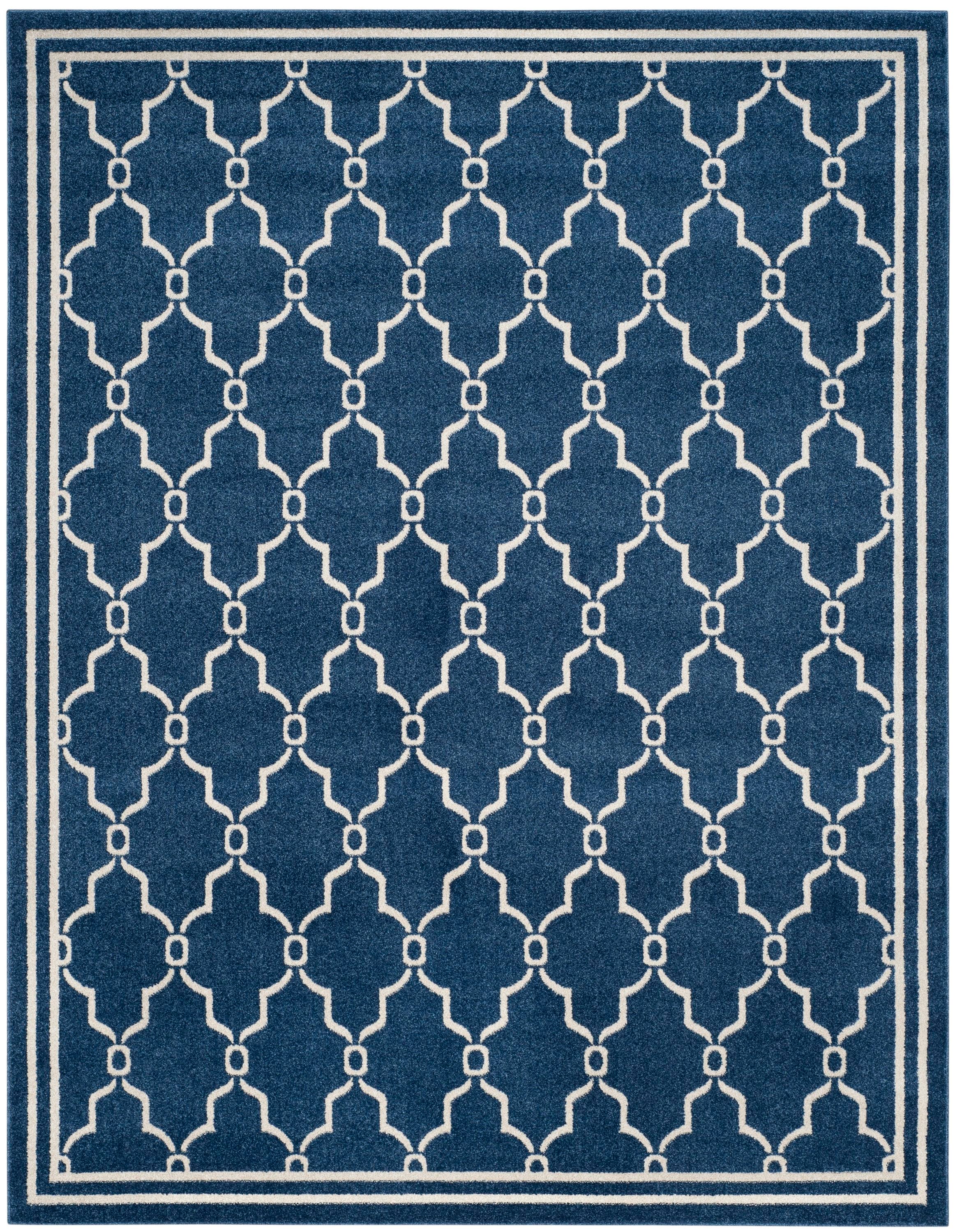 Safavieh AMT414P-8 Amherst Marion 8 x 10 (ft) Loomed Synthetic Navy/Beige Rectangular Indoor Trellis Area rug