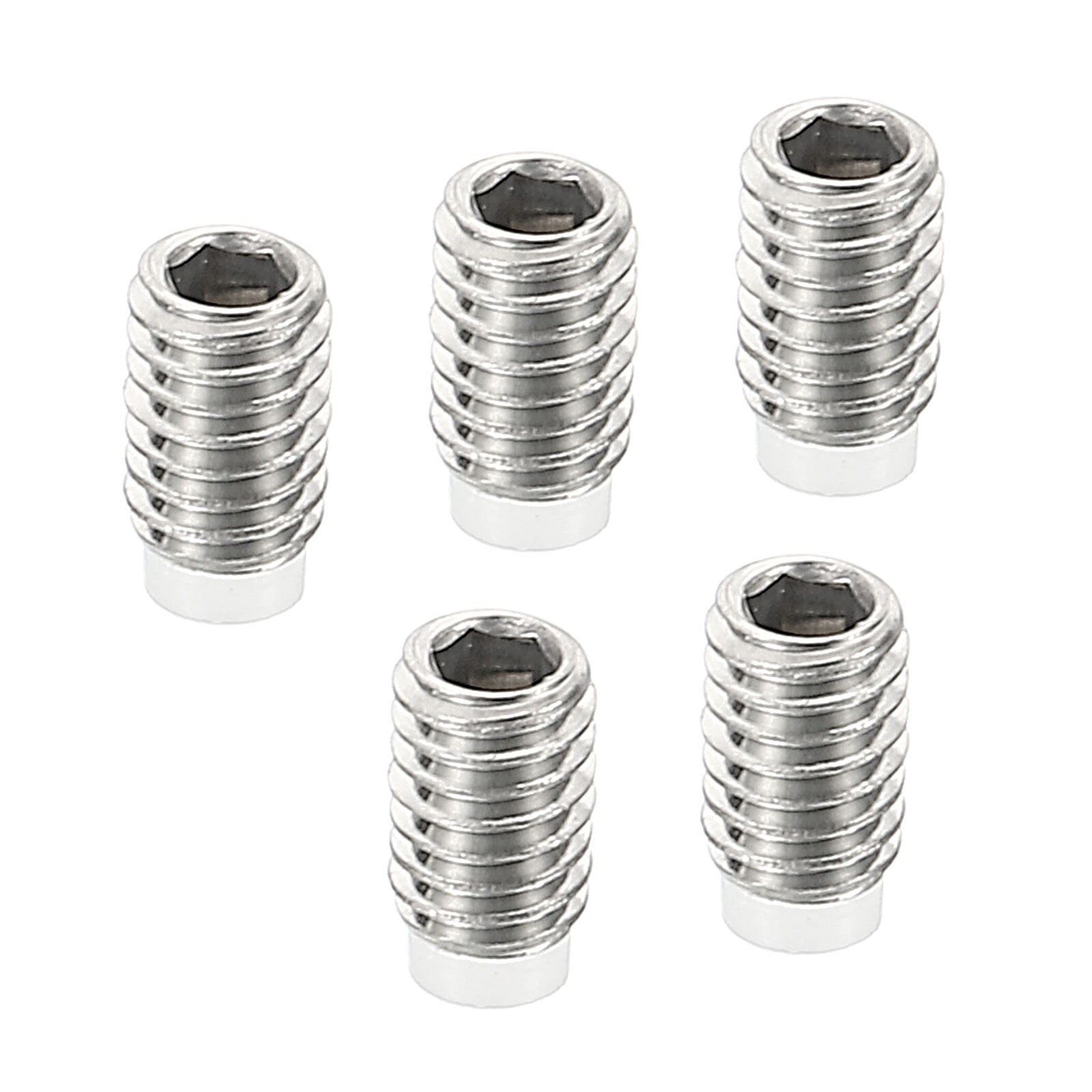 PATIKIL M4x6mm Grub Screw 5pcs Metric Hex Socket Head Nylon Cup Point Set Screws Internal Hex Drive Hardware 304 Stainless Steel