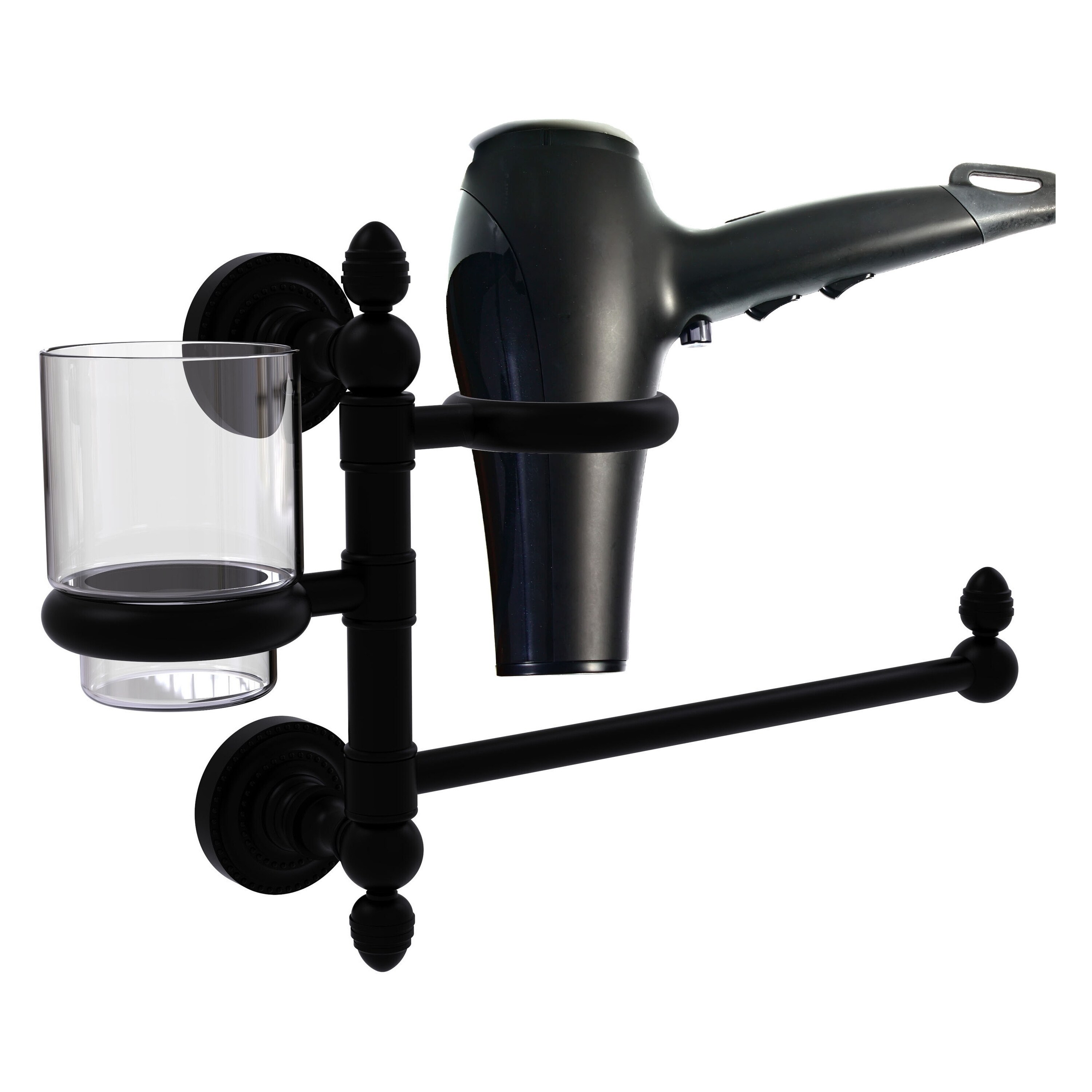 Allied Brass DT-GTBD-1-BKM 2 -Piece Dottingham Matte Black Decorative Bathroom Hardware Set Towel Bar, Included