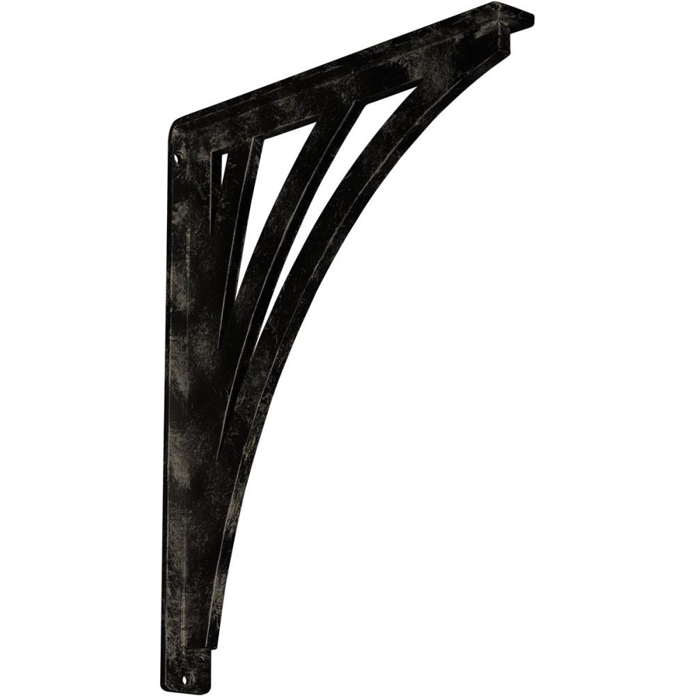 Ekena Millwork BKTM01X12X15SNEAPG Nevio 12-in x 1.5-in x 15-in Antique gold Wrought iron Mounting bracket