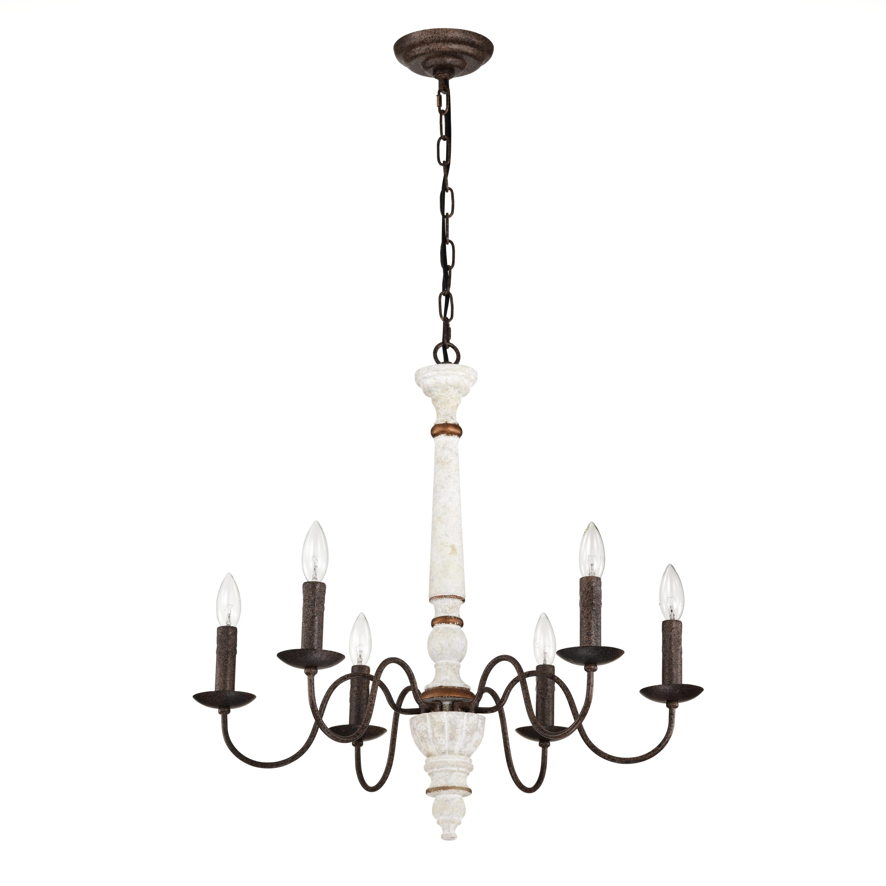Bayfeve BFHM-3588-LT Retro Chandelier 6 -Light Antique White Vintage For Use in Bedrooms, Dining Rooms, Foyers, Kitchens, Living Rooms Chandelier