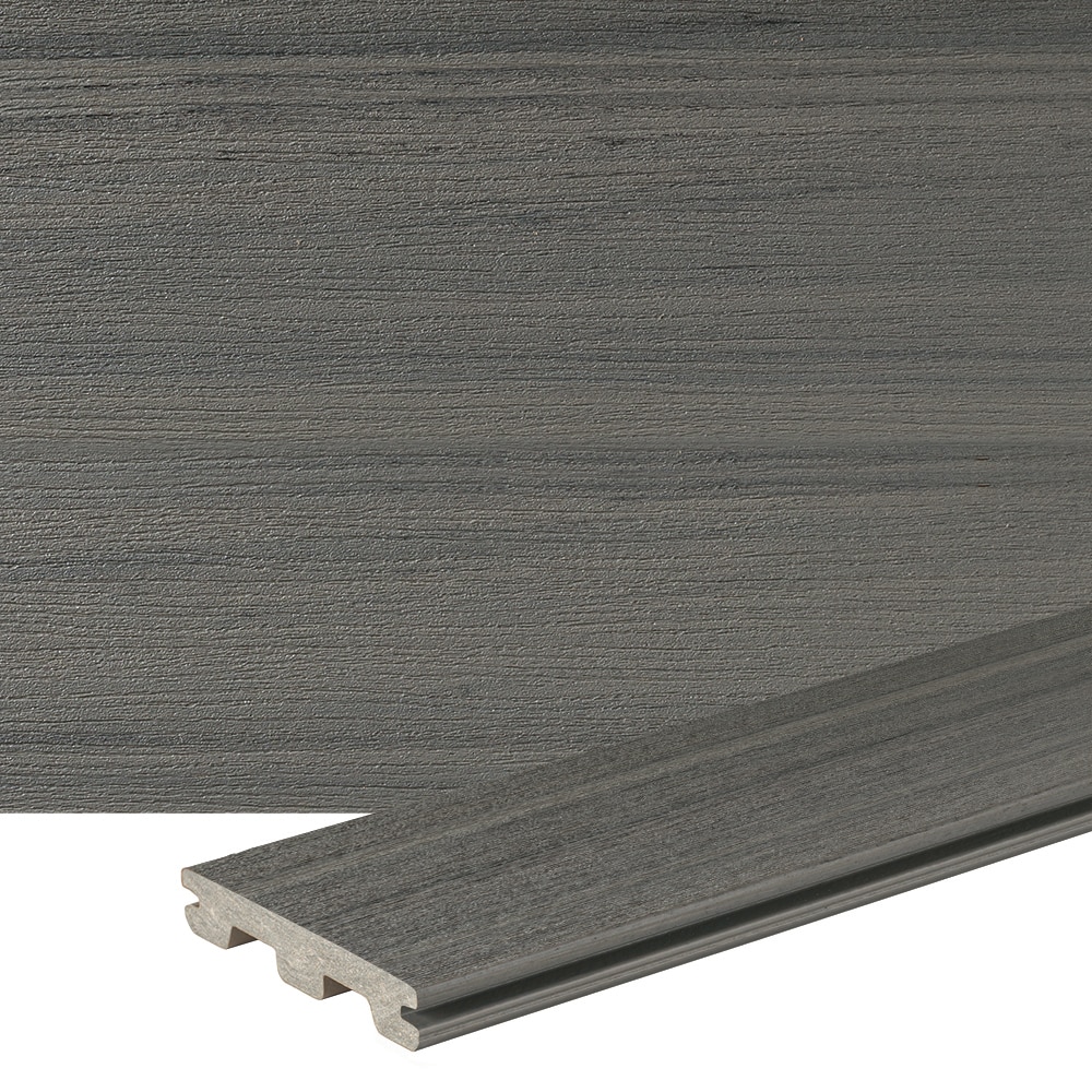 TimberTech ESGV5416ST Prime+ 1-in x 6-in x 16-ft Sea Salt Grey Grooved Composite Deck board