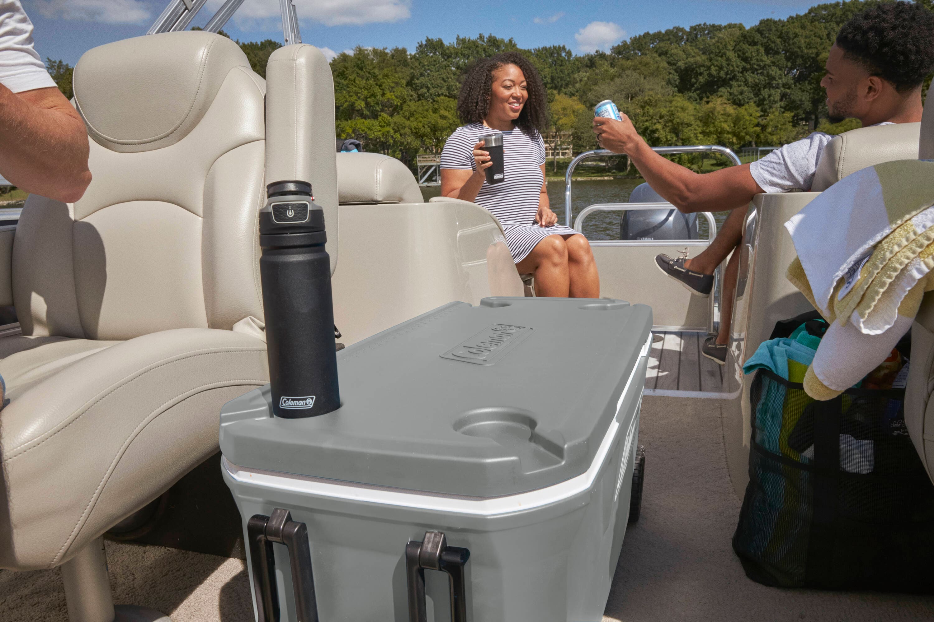 Coleman 36q cooler and a 5-gallon Home Depot bucket fit perfectly in the sea  striker pier cart FYI : r/Fishing