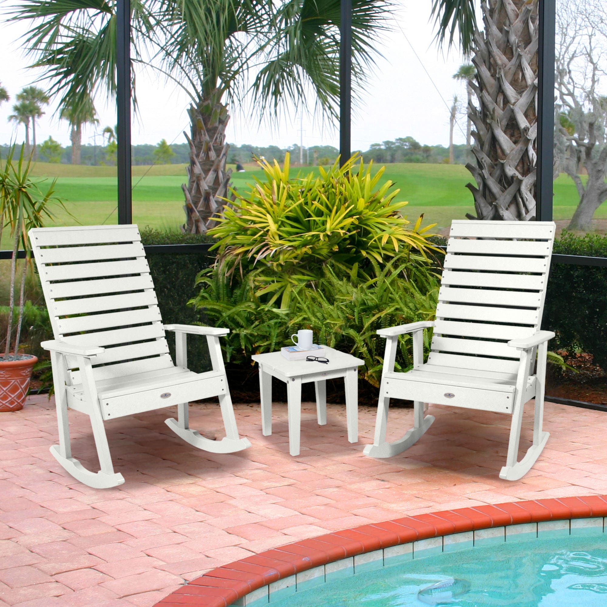 highwood BV-KT3RKCH201-CWH Riverside 3 -Piece Patio Conversation Set