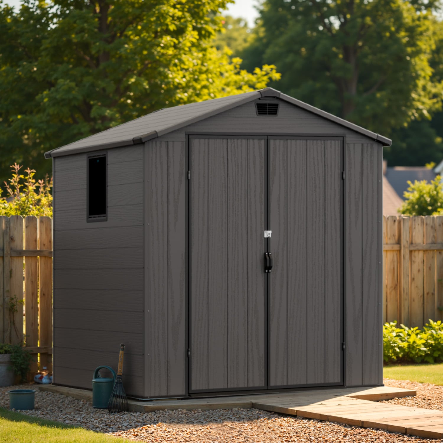 Patiowell WES-EN66-DGY Vinyl-Resin-Storage-Buildings - View #8