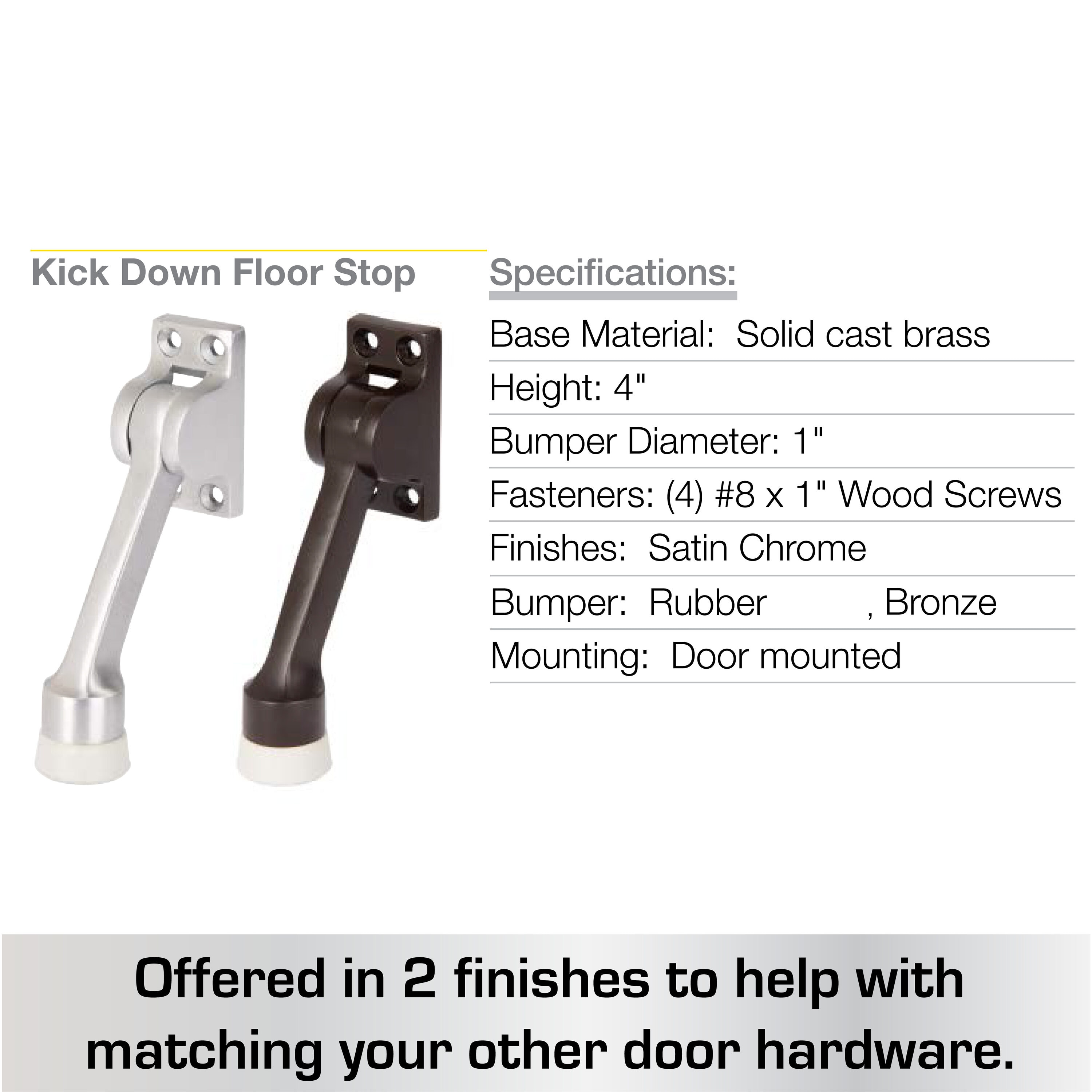 National Hardware 4-in Satin Chrome Kick-down Door Stop