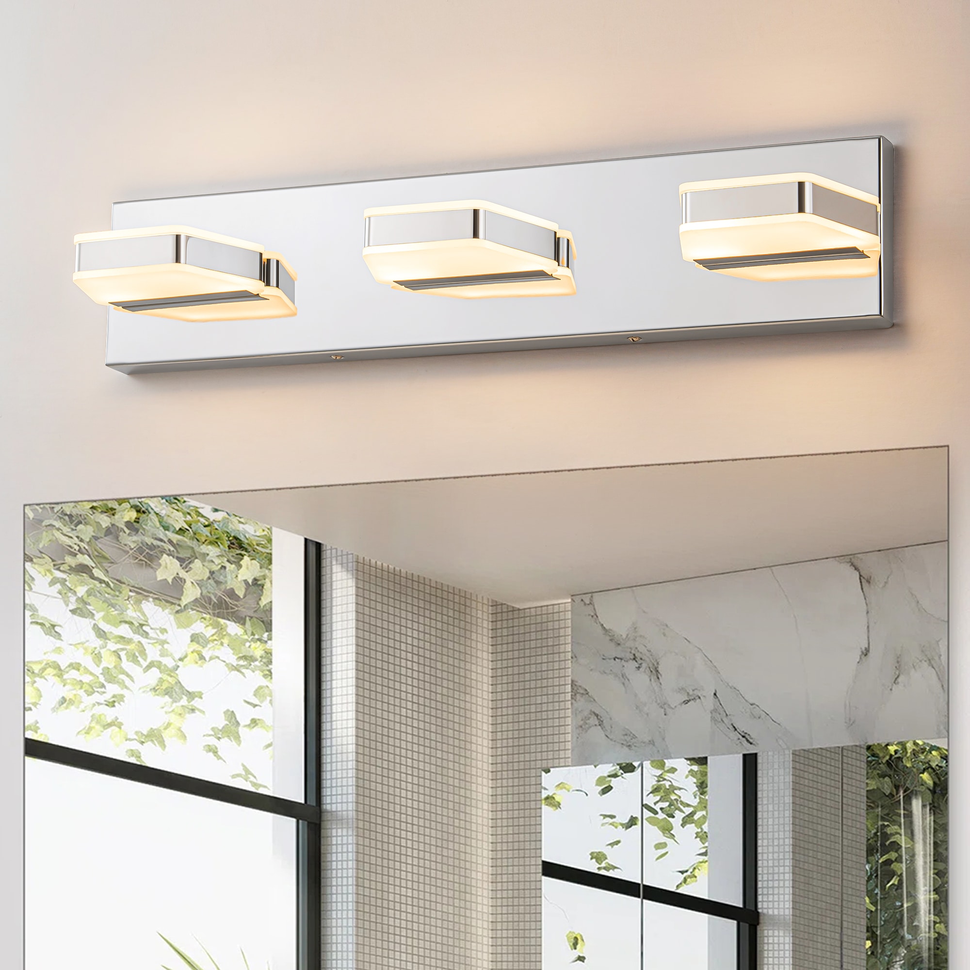 Rennnsan WS810148358 Celine 20.47-in 3 -Light Chrome Integrated LED Modern/contemporary Vanity light
