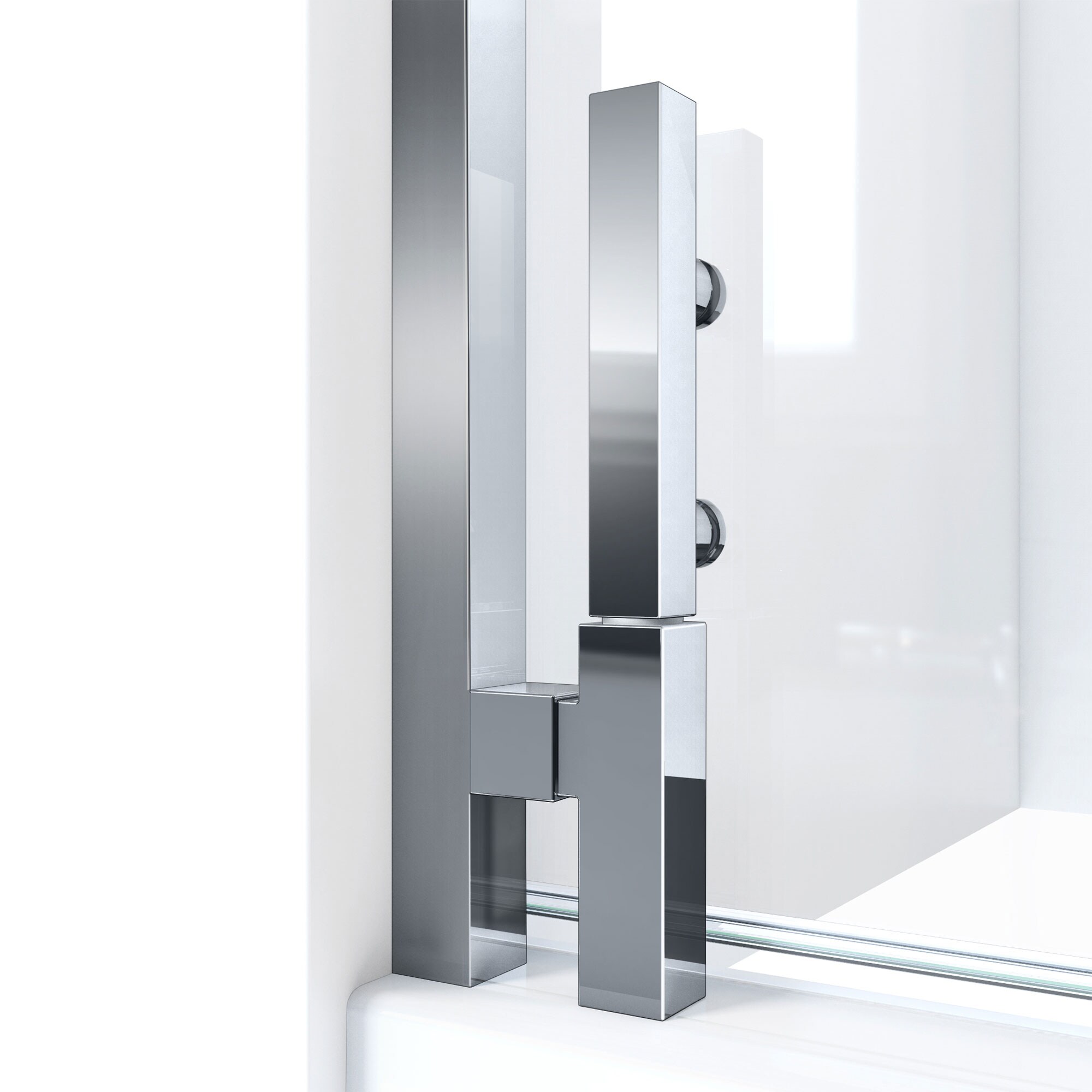 Matte Black Frameless Pivot Shower Door with Clear Glass