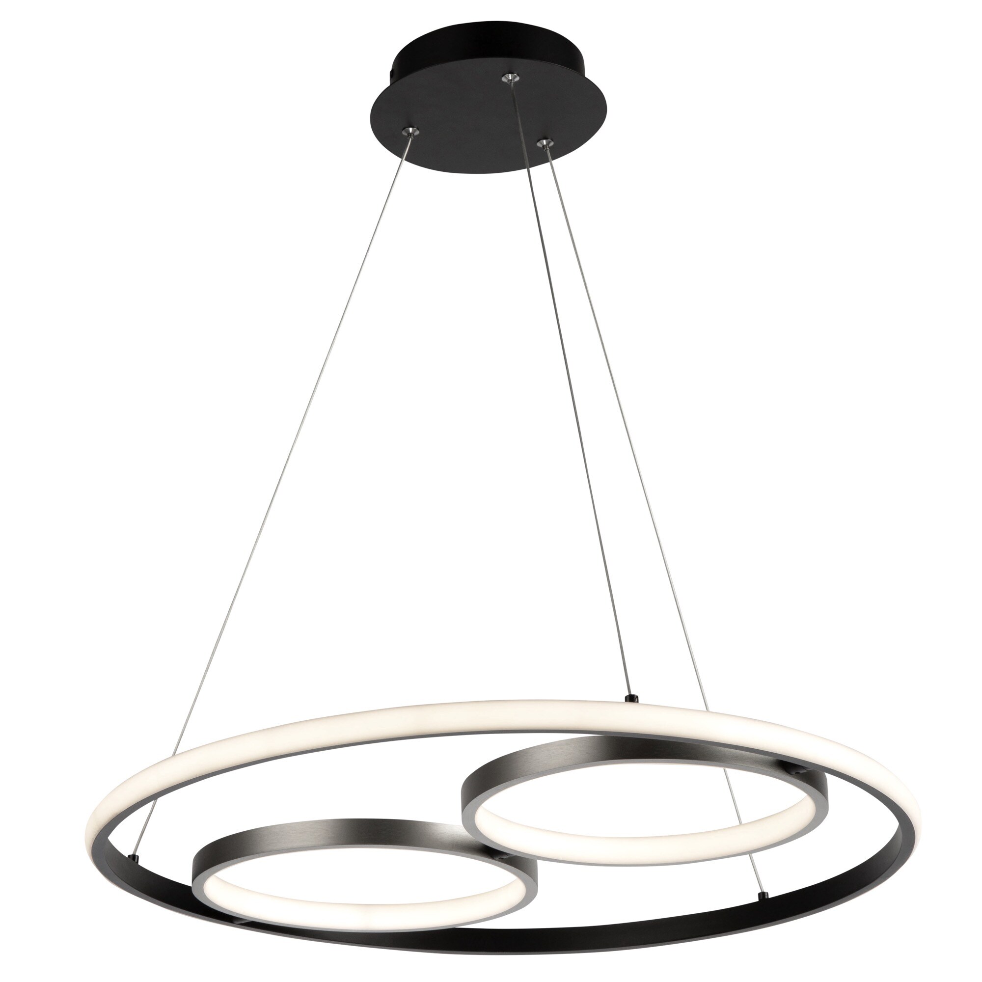 ARTCRAFT AC6671NB Gemini Collection Black and Nickel Modern/Contemporary Dome LED Hanging Pendant Light
