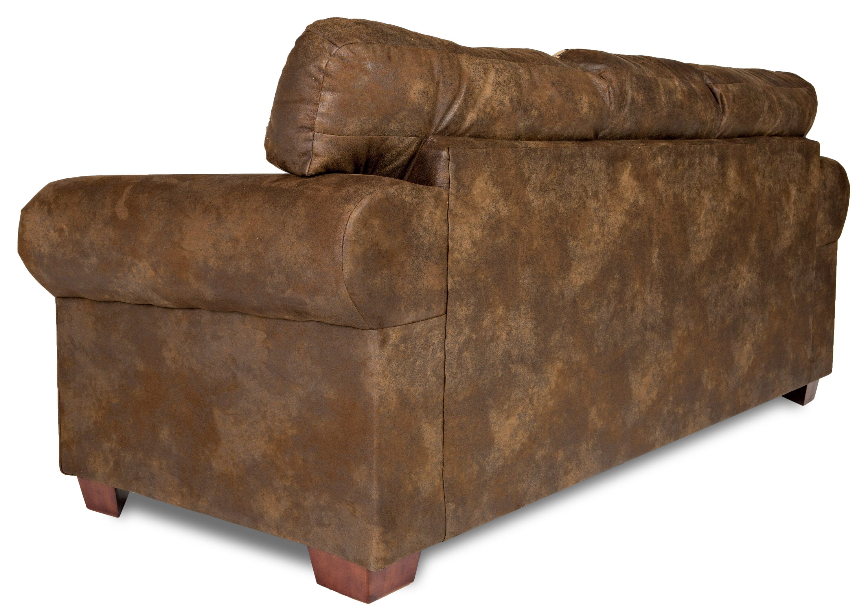 Brown Microfiber Queen Sleeper Sofa with Nailhead Accents