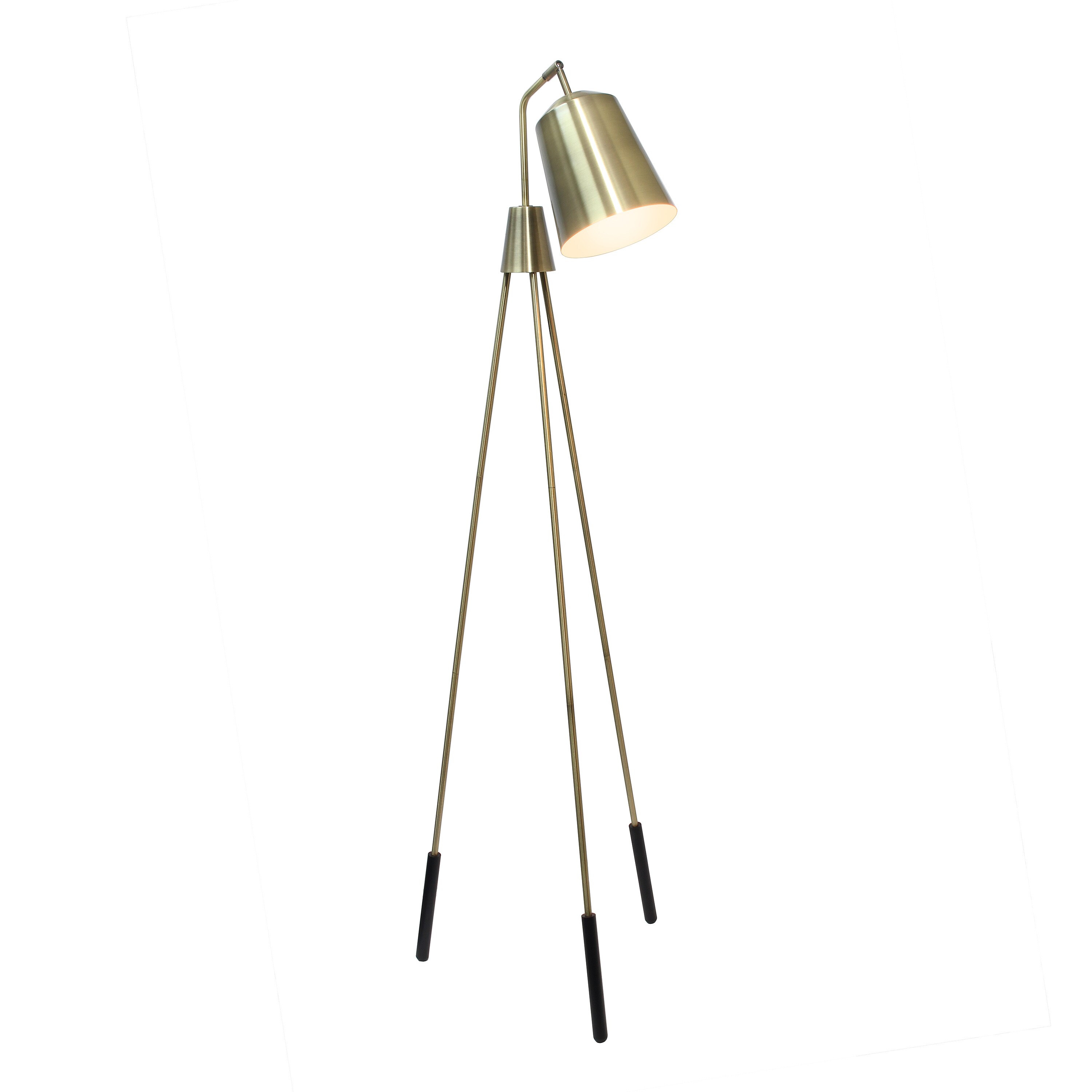 Adjustable Black Tripod Floor Lamp with Spotlight Shade