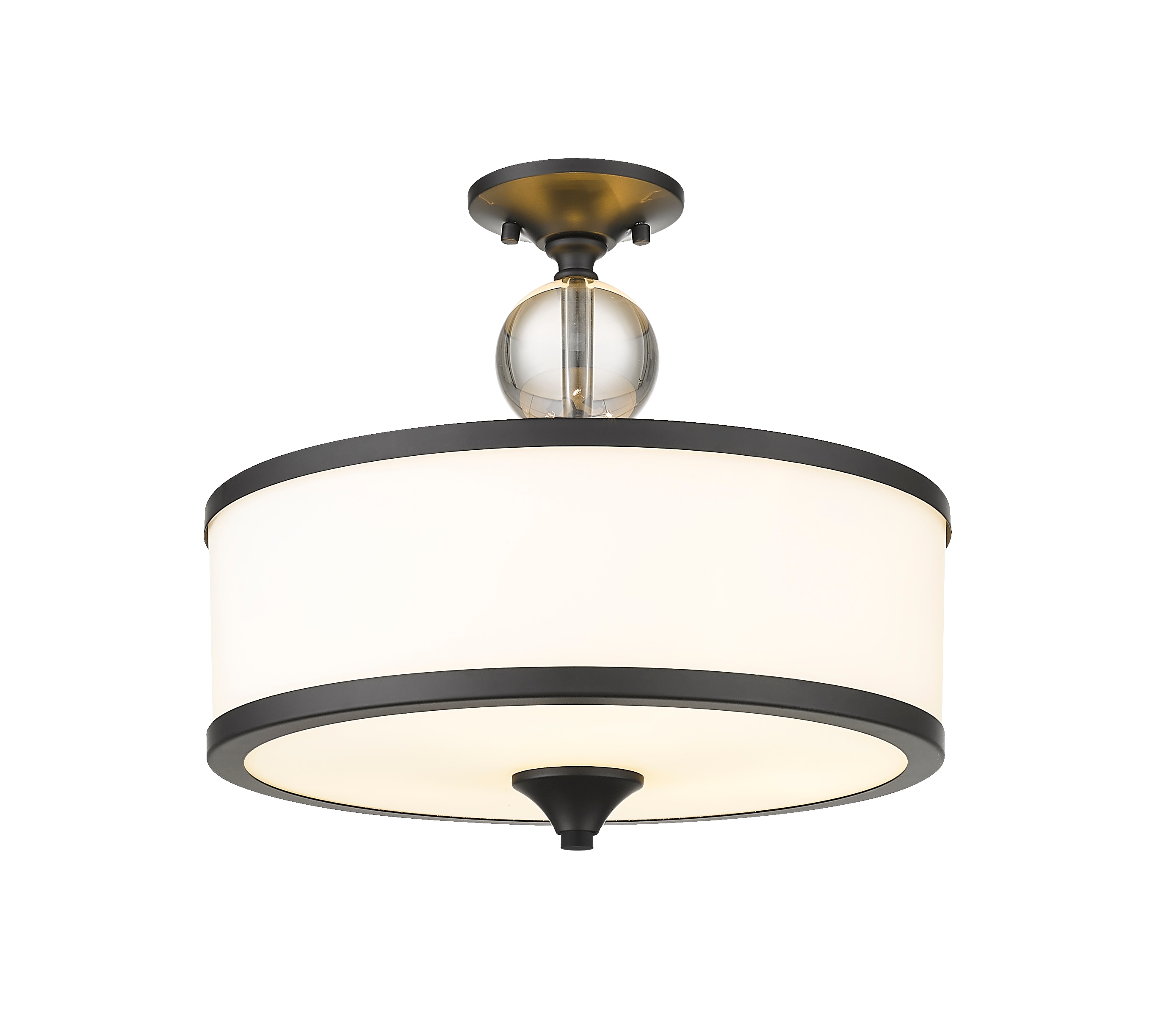 Z-Lite 307SF-MB Cosmopolitan 3 -Light 15.75-in Matte Black Semi Flush Mount Light