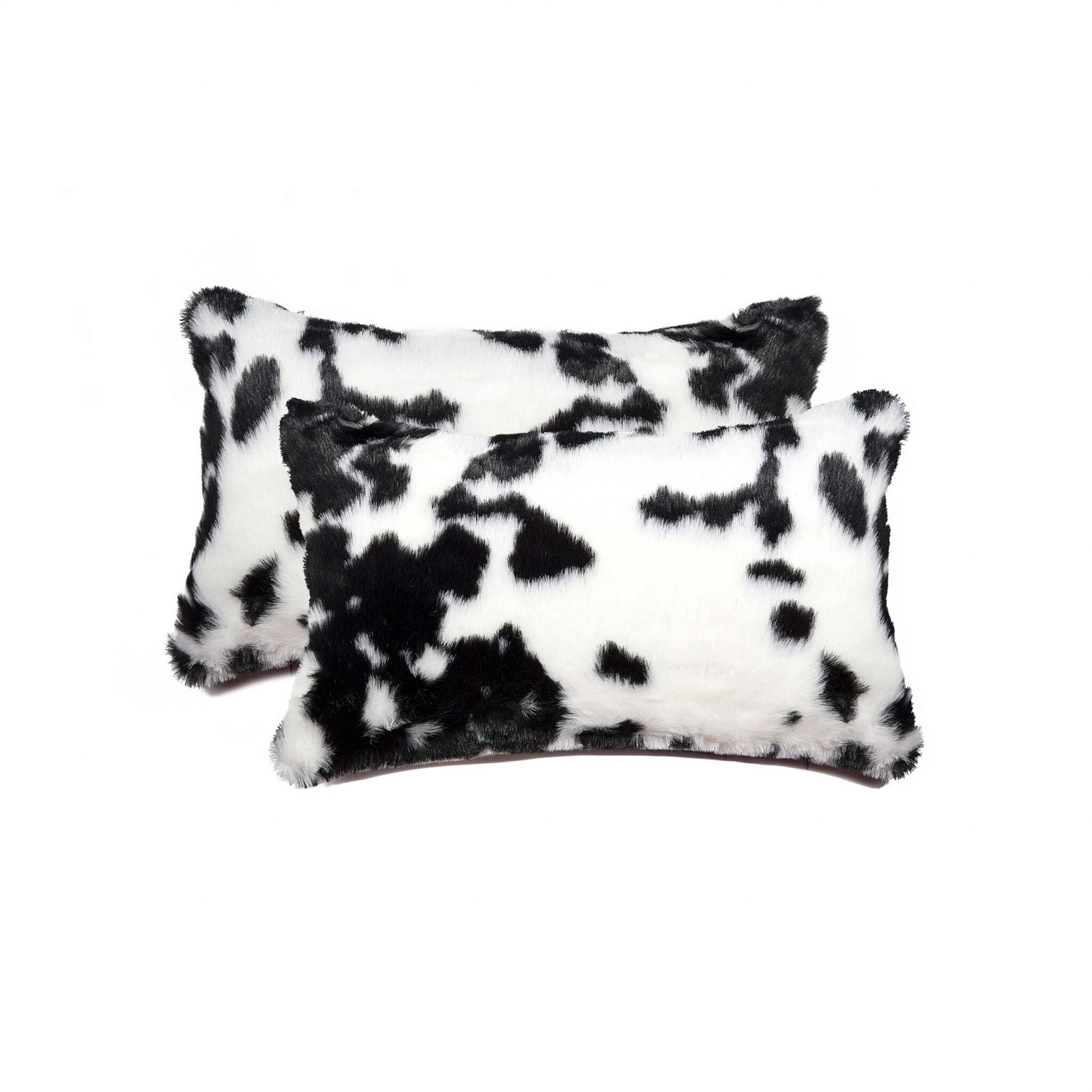 HomeRoots 317202 2 -Piece 20-in x 12-in Black and White Rectangular Indoor Decorative Pillow