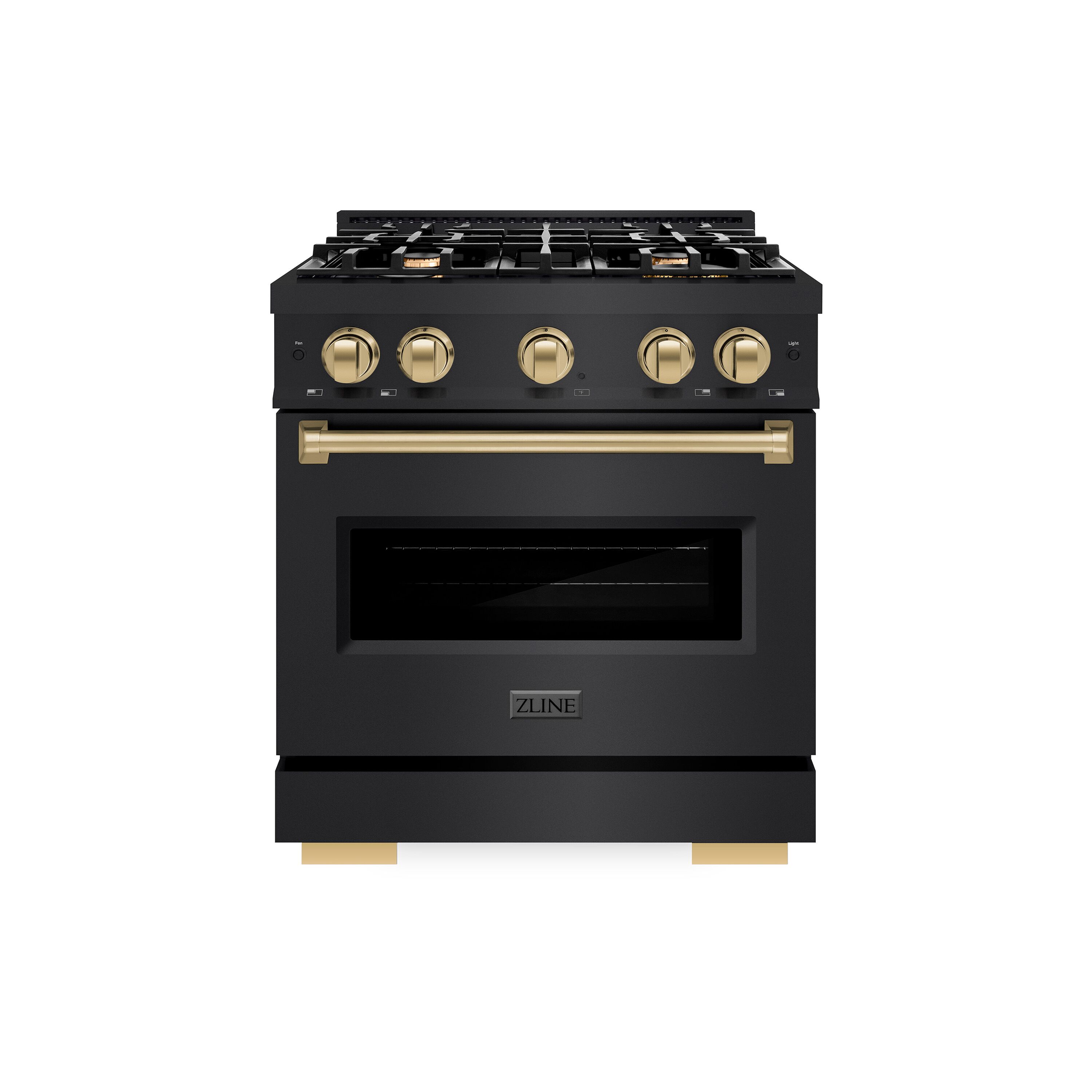ZLINE KITCHEN & BATH CDRBZ-30-CB Classic 30-in Standard 4 burners Convection Oven Freestanding Dual Fuel Range ( Black Stainless Steel, Champagne Bronze Accents )