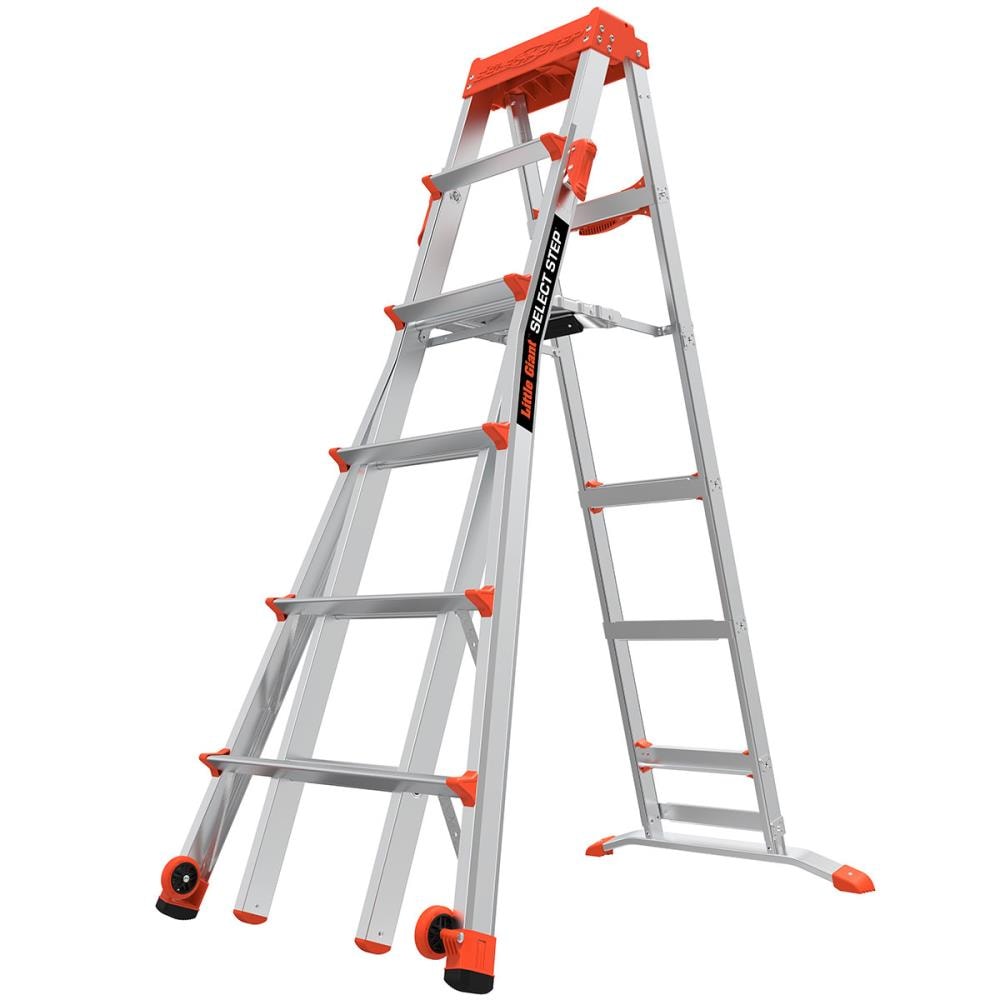 Little Giant Ladders Select Step M6 Aluminum 10-ft Type 1A- 300-lb ...