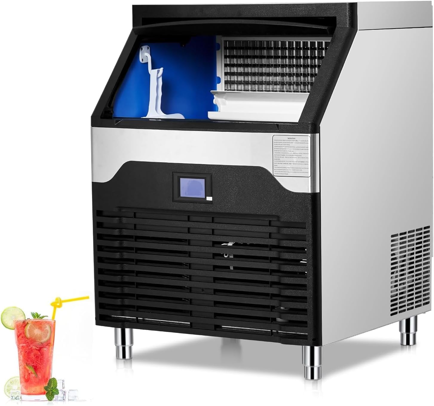 Qeetex ZBJPHO0ZHK94FJ 260 Pound Commercial Ice Maker Machine Stainless Steel Under Counter Durable With Smart Control And Self Cleaning