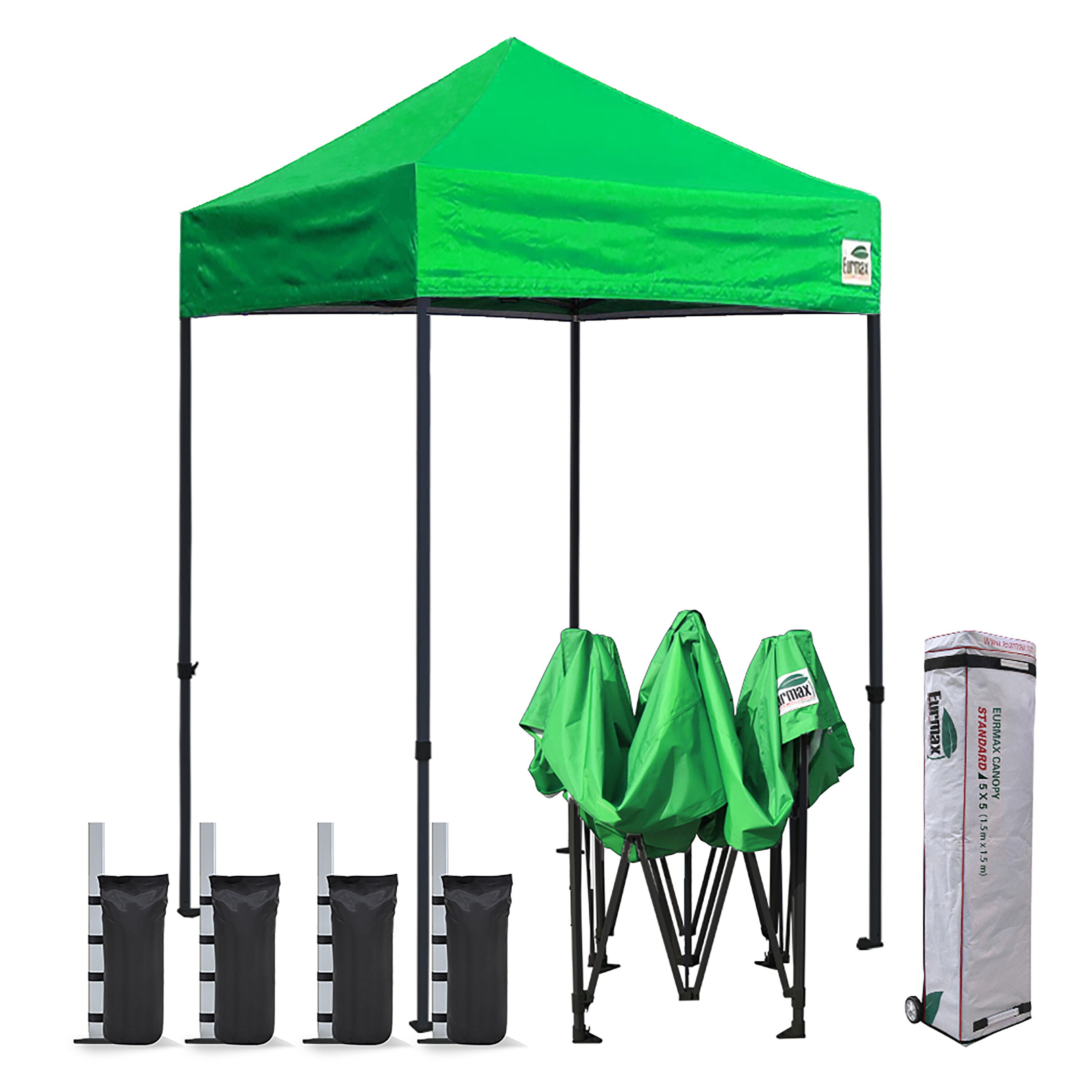 Eurmax 5-ft x 5-ft Square Kellygreen Pop-up Canopy in the Canopies ...