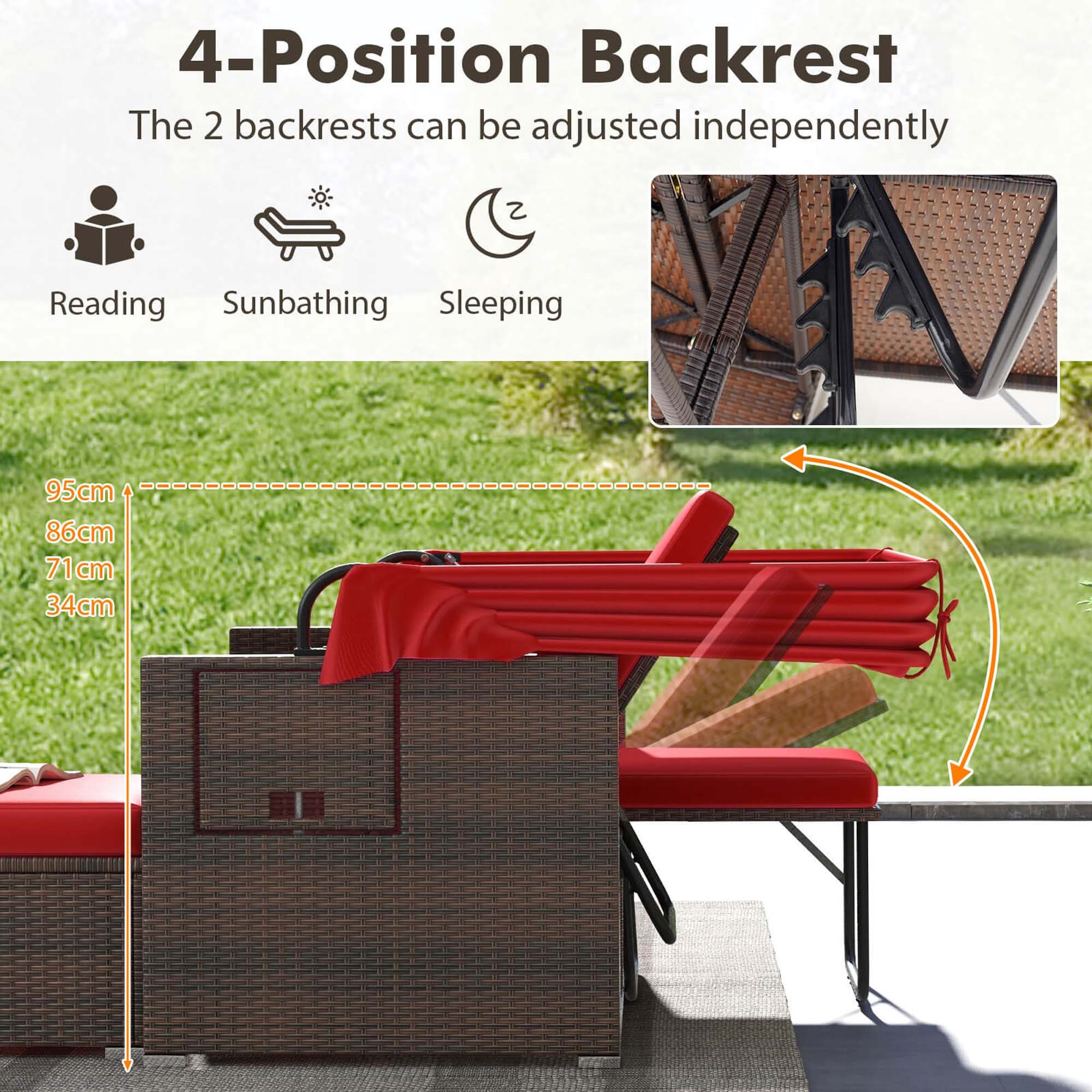 Costway HCST03796 Patio-Sofas-Daybeds - View #3