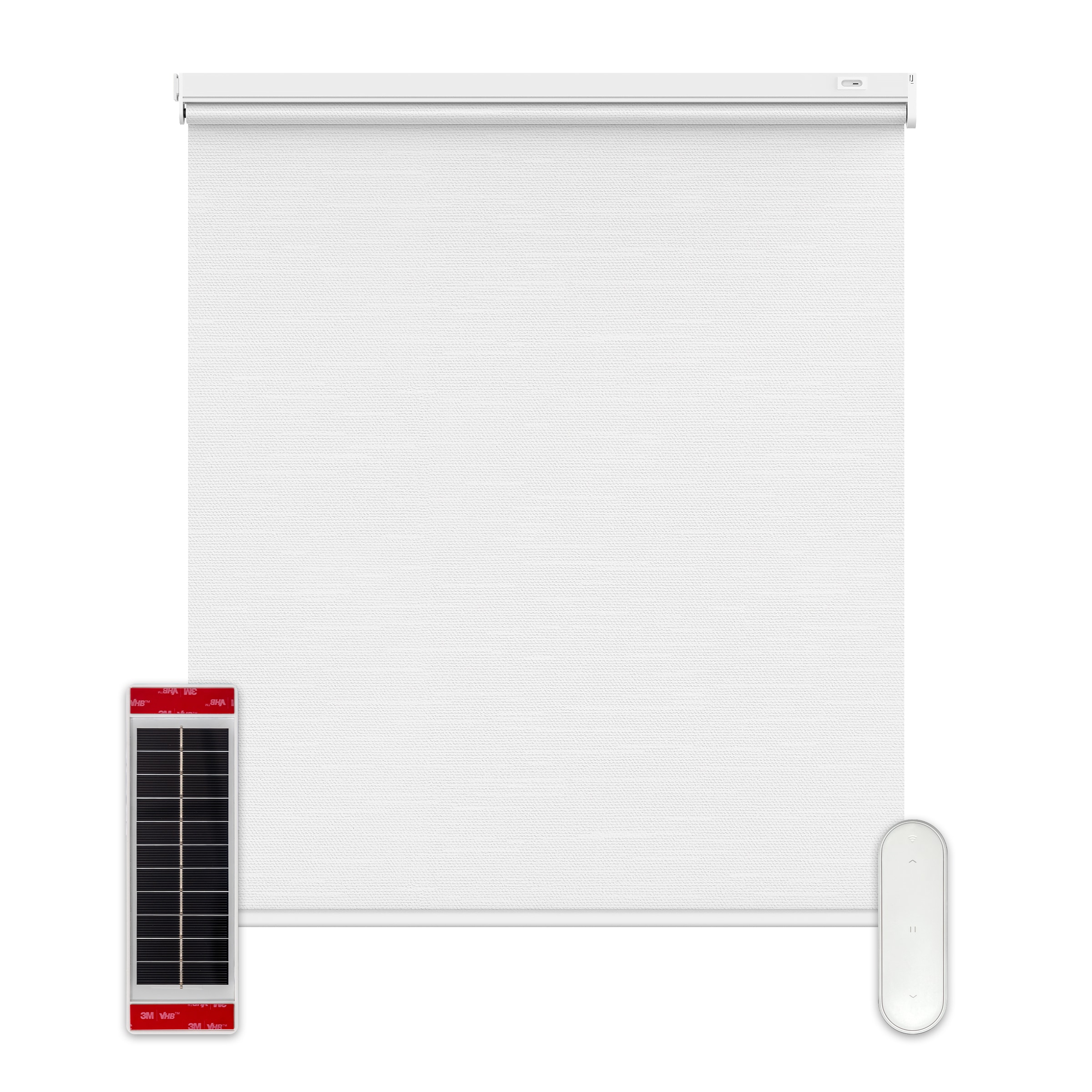 YOSHADE GP-MRS-3972-WH-A 39-Inches x 72-Inches White Room Darkening Cordless Motorized Solar Roller shade