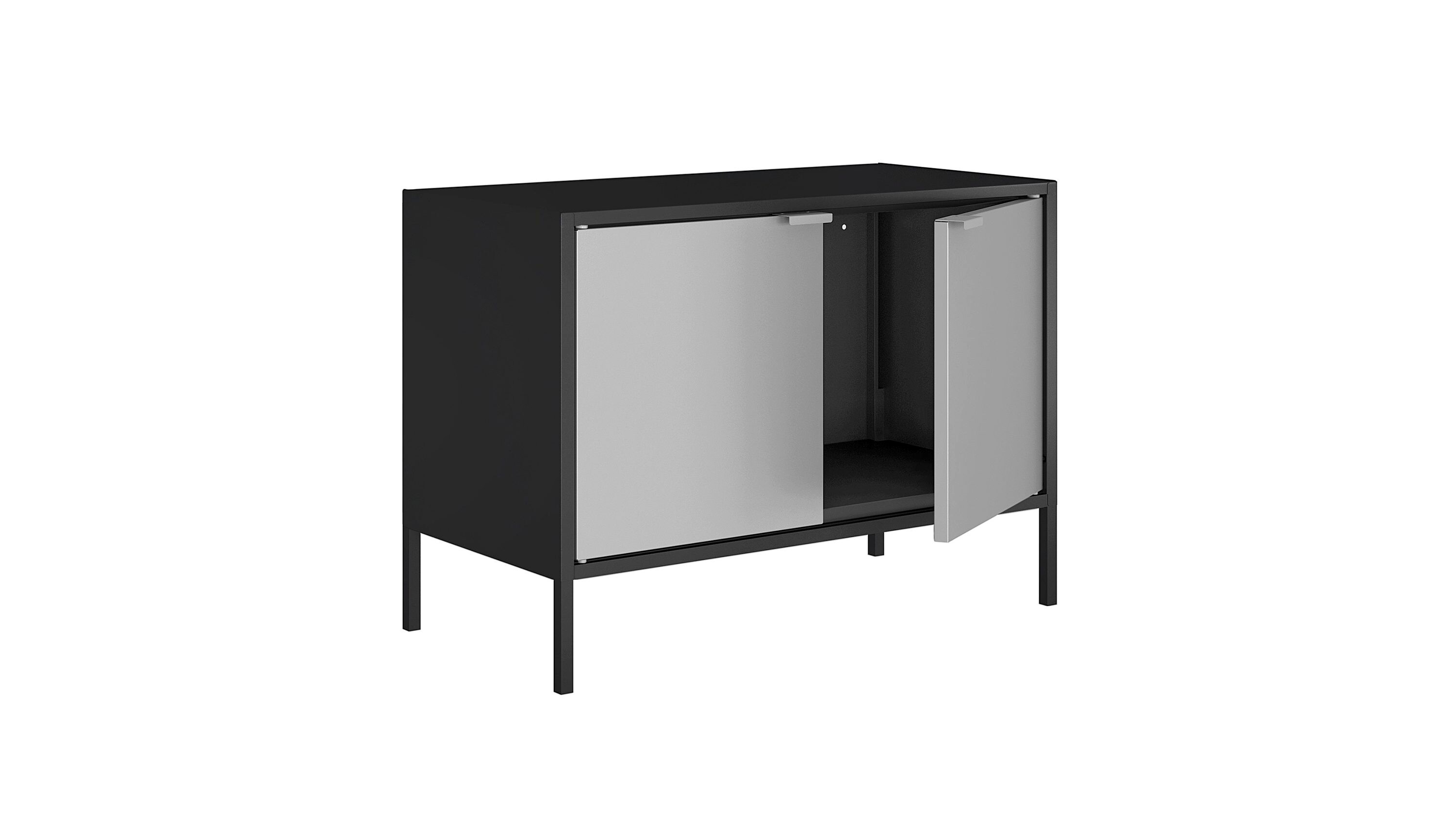 Manhattan Comfort Smart Modern/Contemporary Black and Grey Tv Stand  (Accommodates TVs up to 30-in) in the TV Stands department at